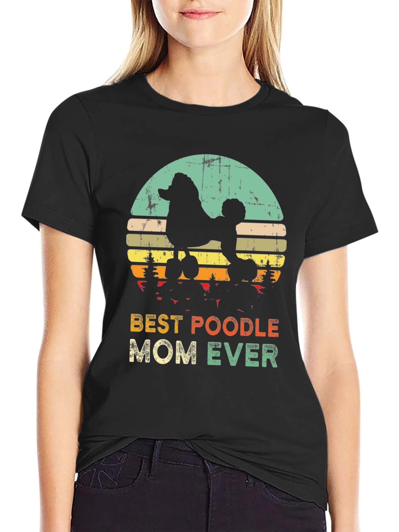 Best Poodle Mom Ever T-Shirt - Retro Design
