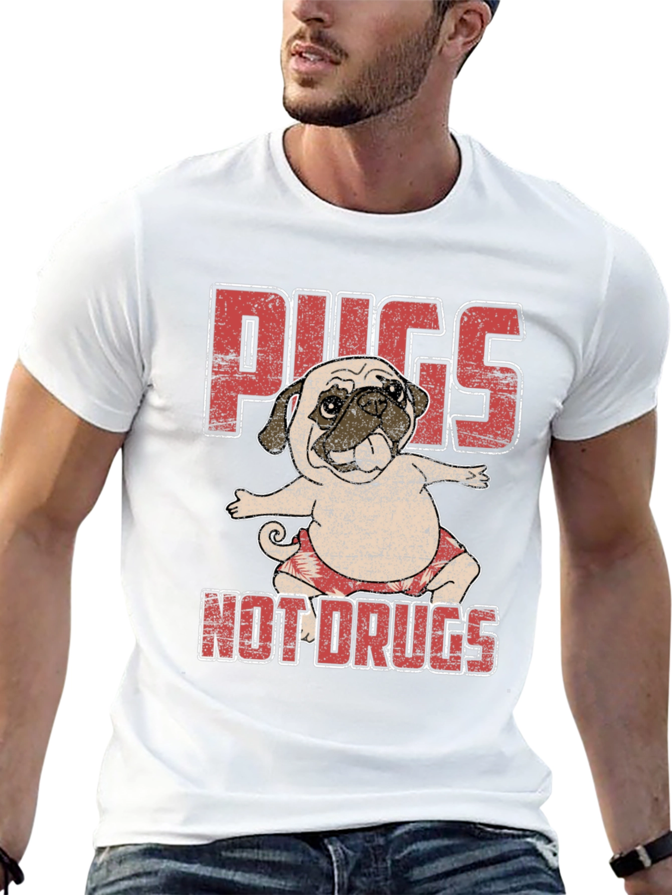Pugs Not Drugs T-Shirt Cute Dog Tee