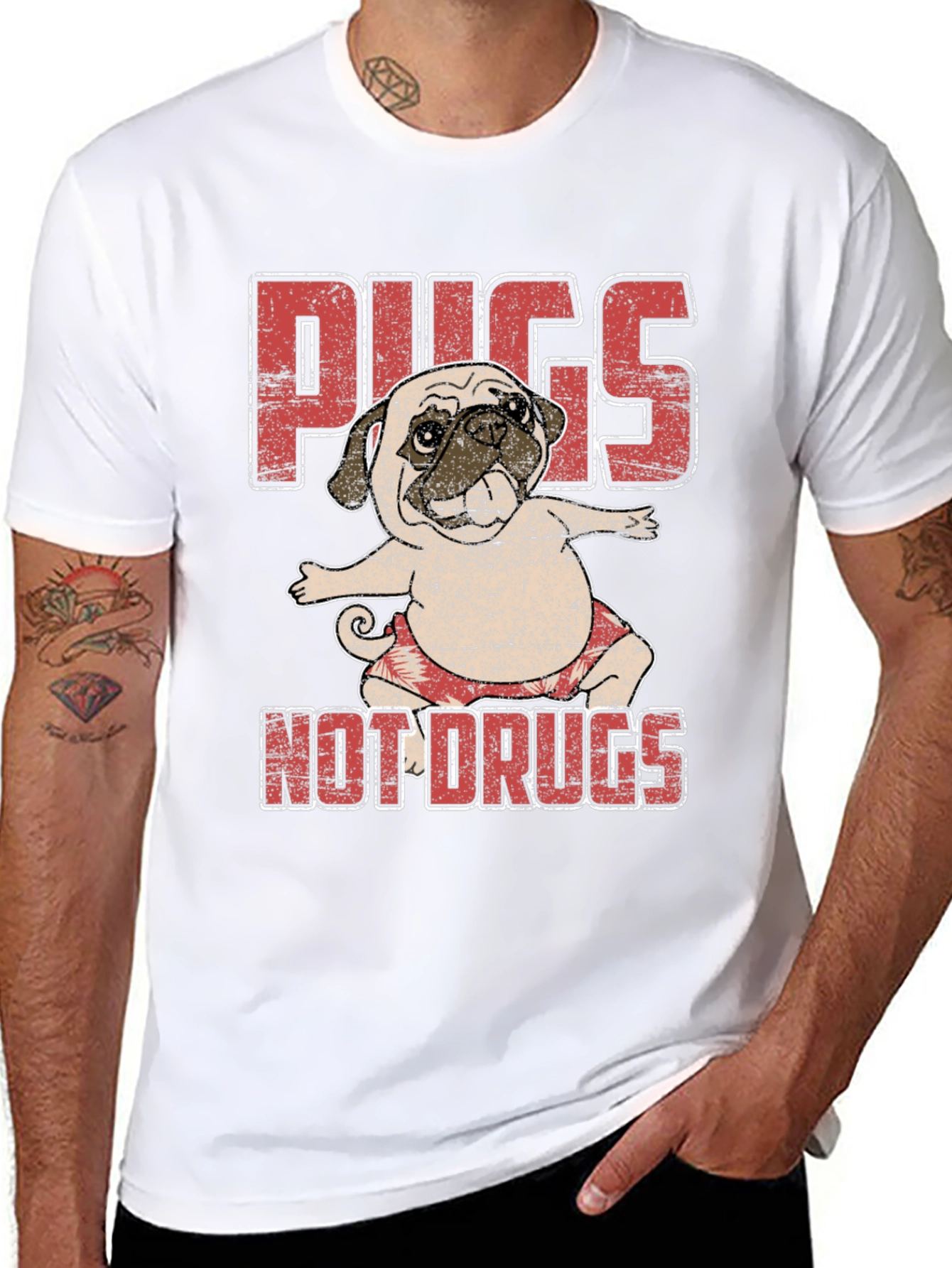 Pugs Not Drugs T-Shirt Cute Dog Tee