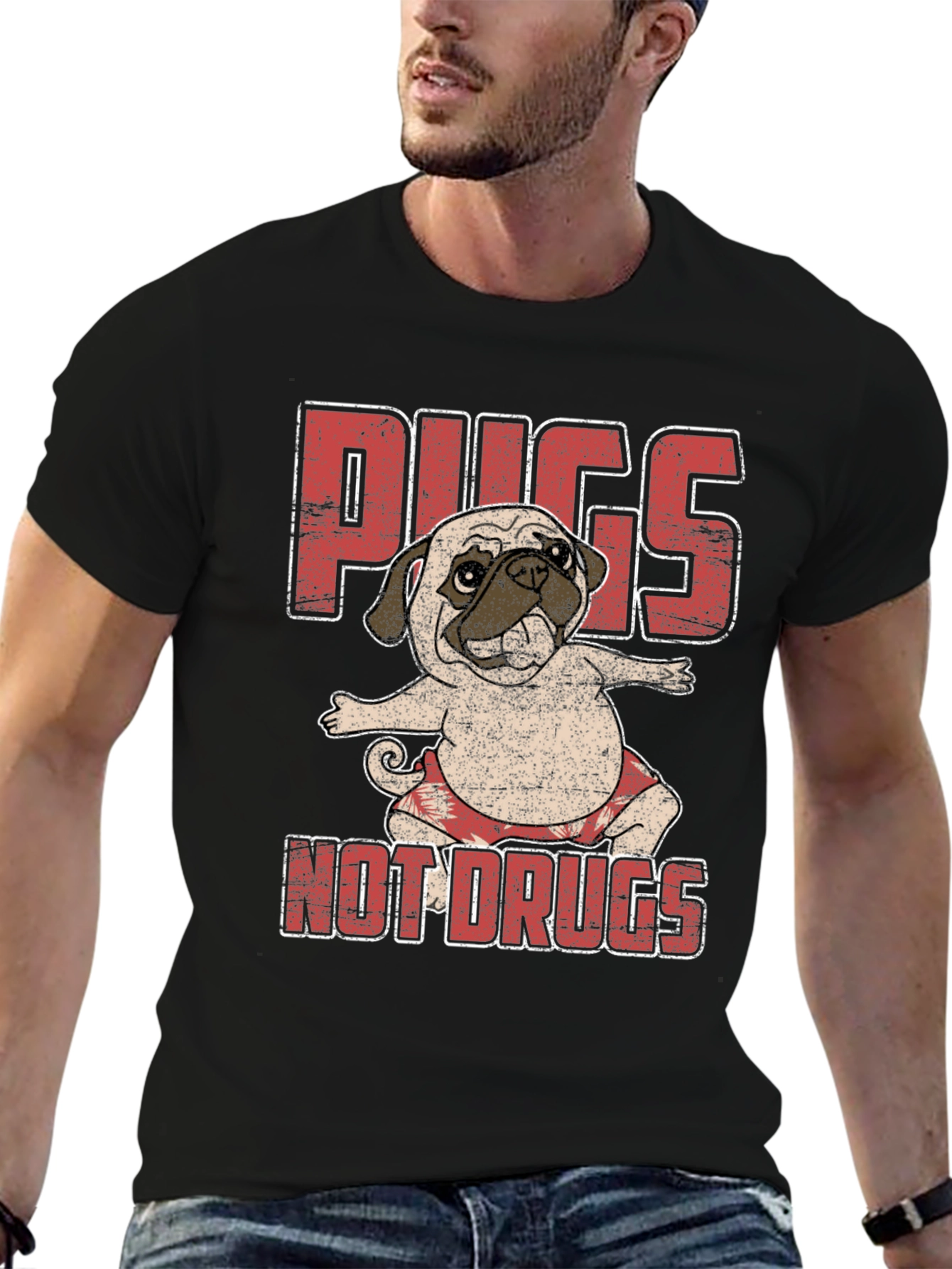 Pugs Not Drugs T-Shirt Cute Dog Tee