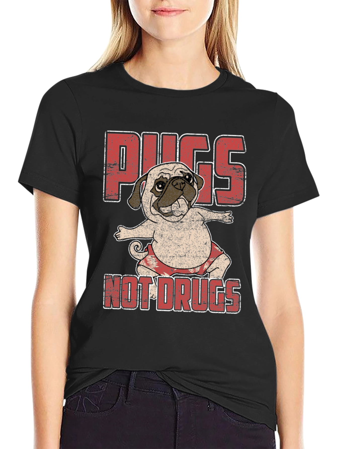 Pugs Not Drugs T-Shirt Cute Dog Tee
