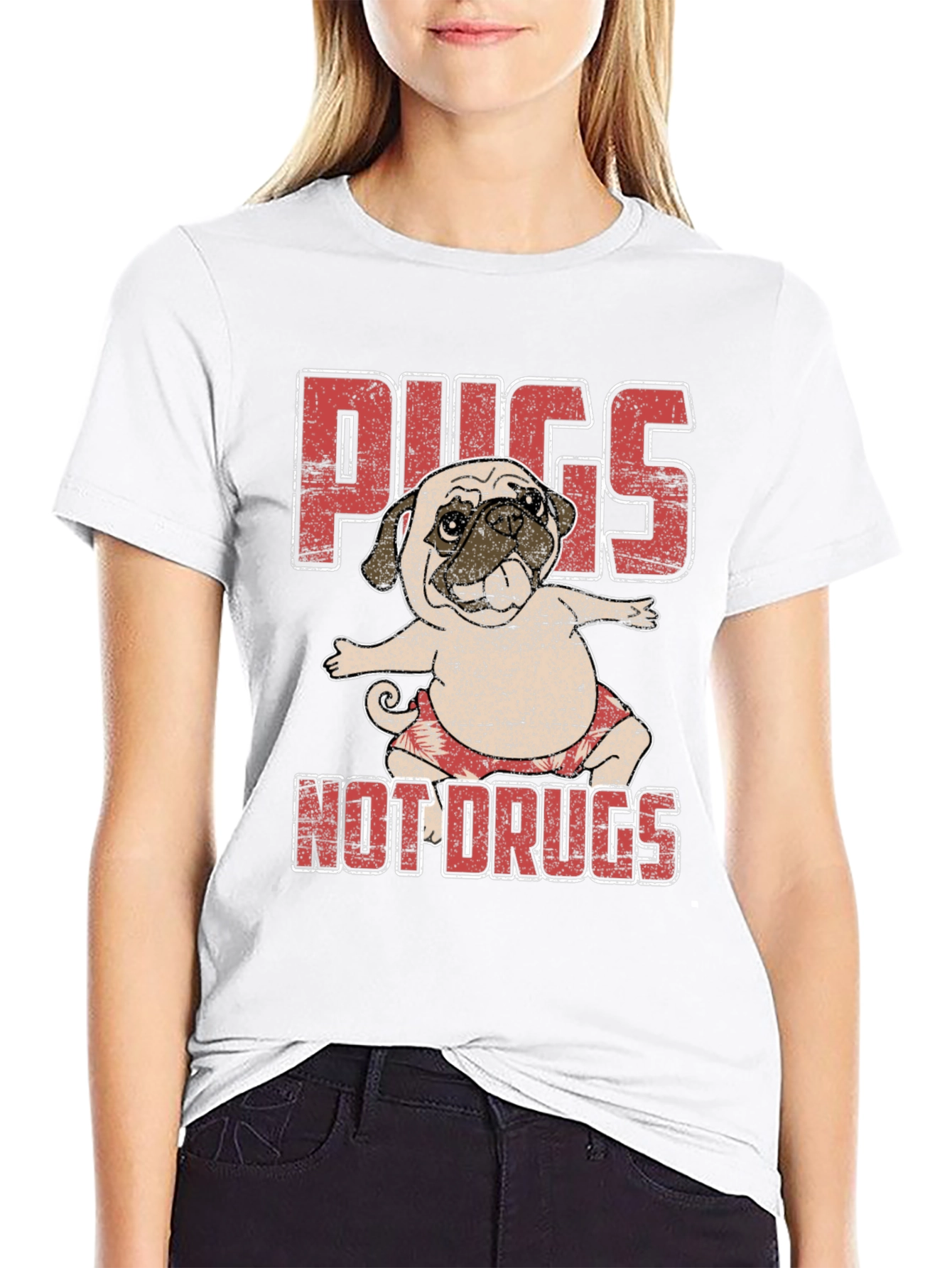 Pugs Not Drugs T-Shirt Cute Dog Tee
