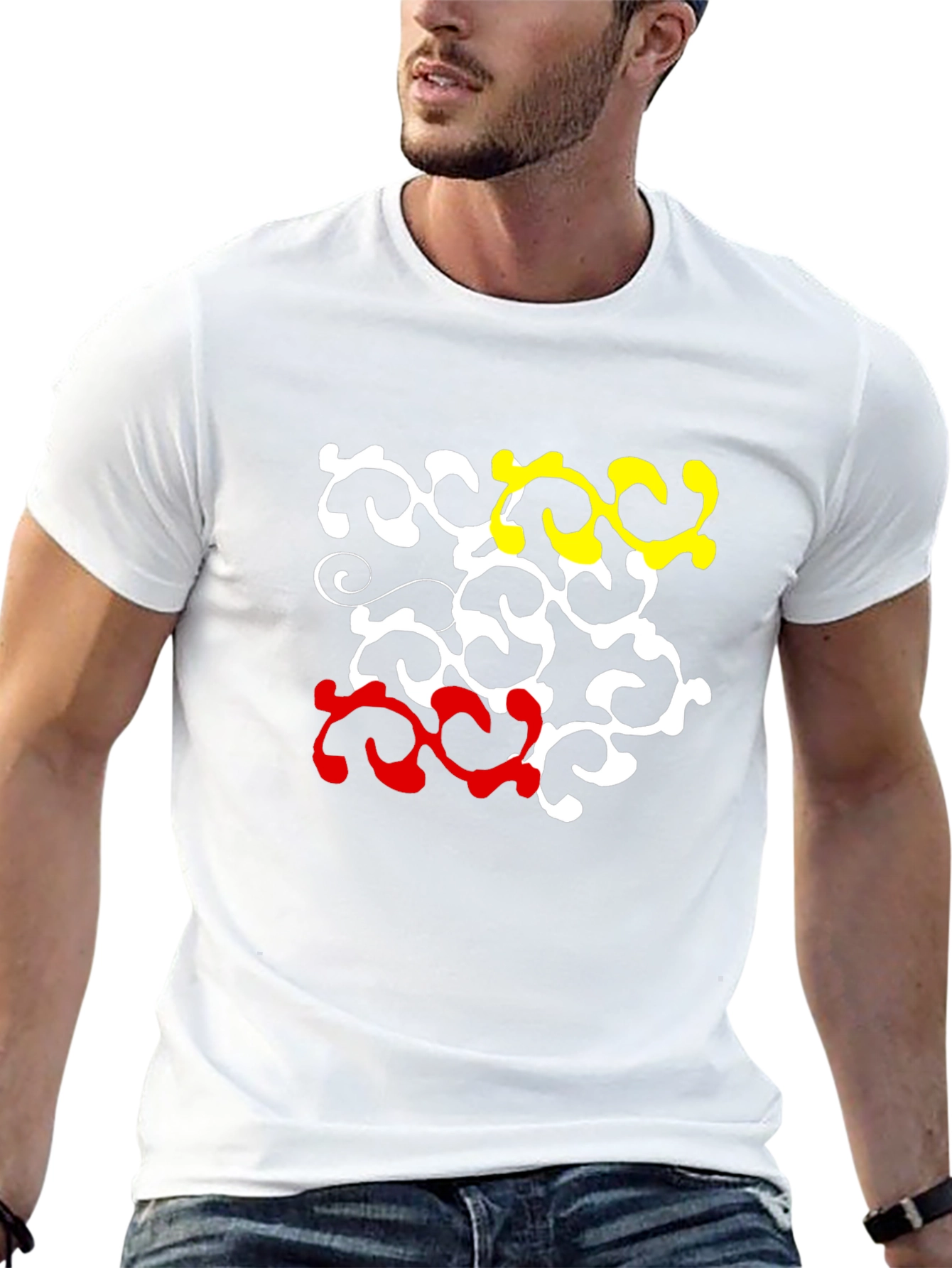 Abstract Pattern Crew Neck T-Shirt