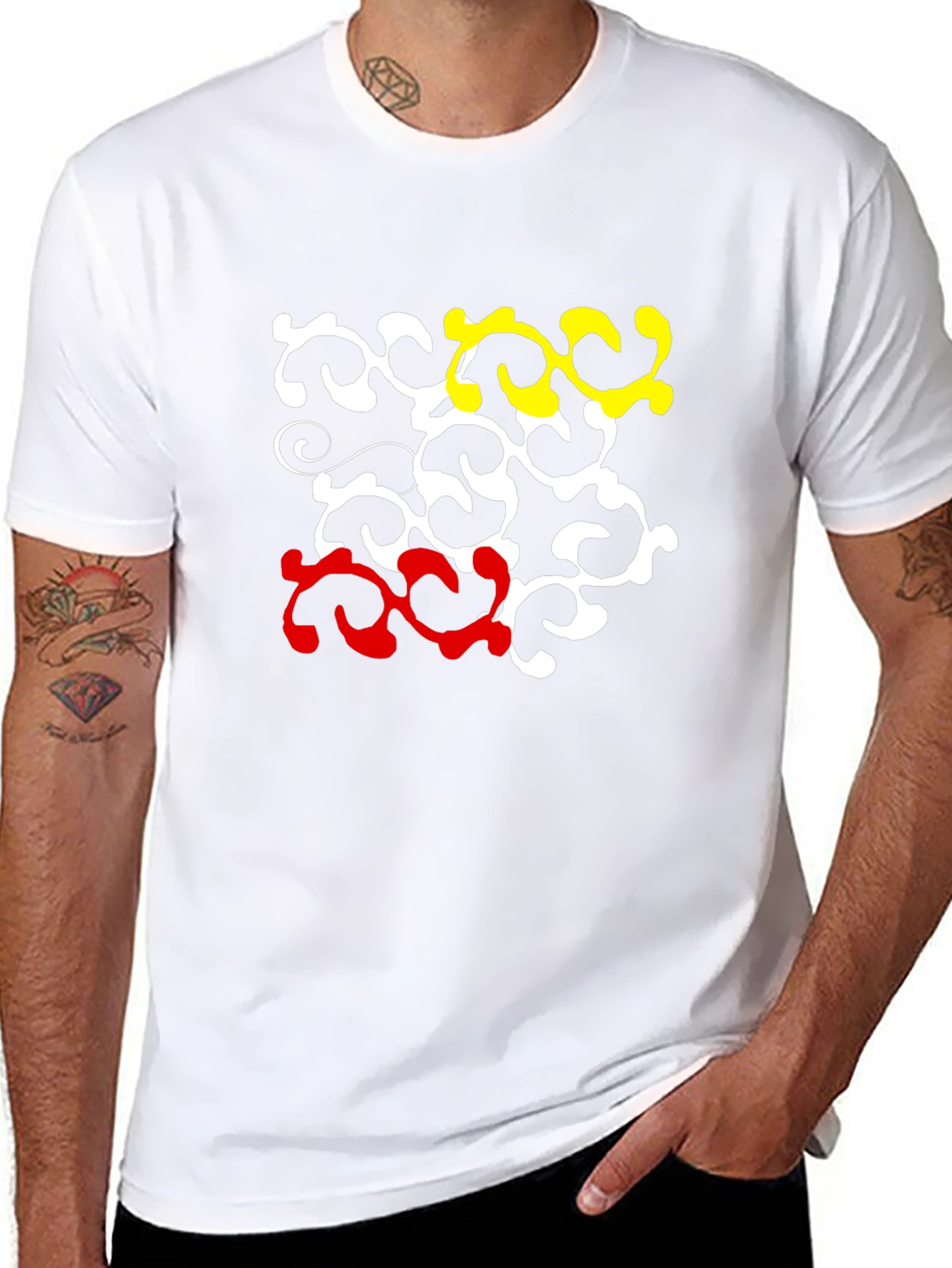Abstract Pattern Crew Neck T-Shirt