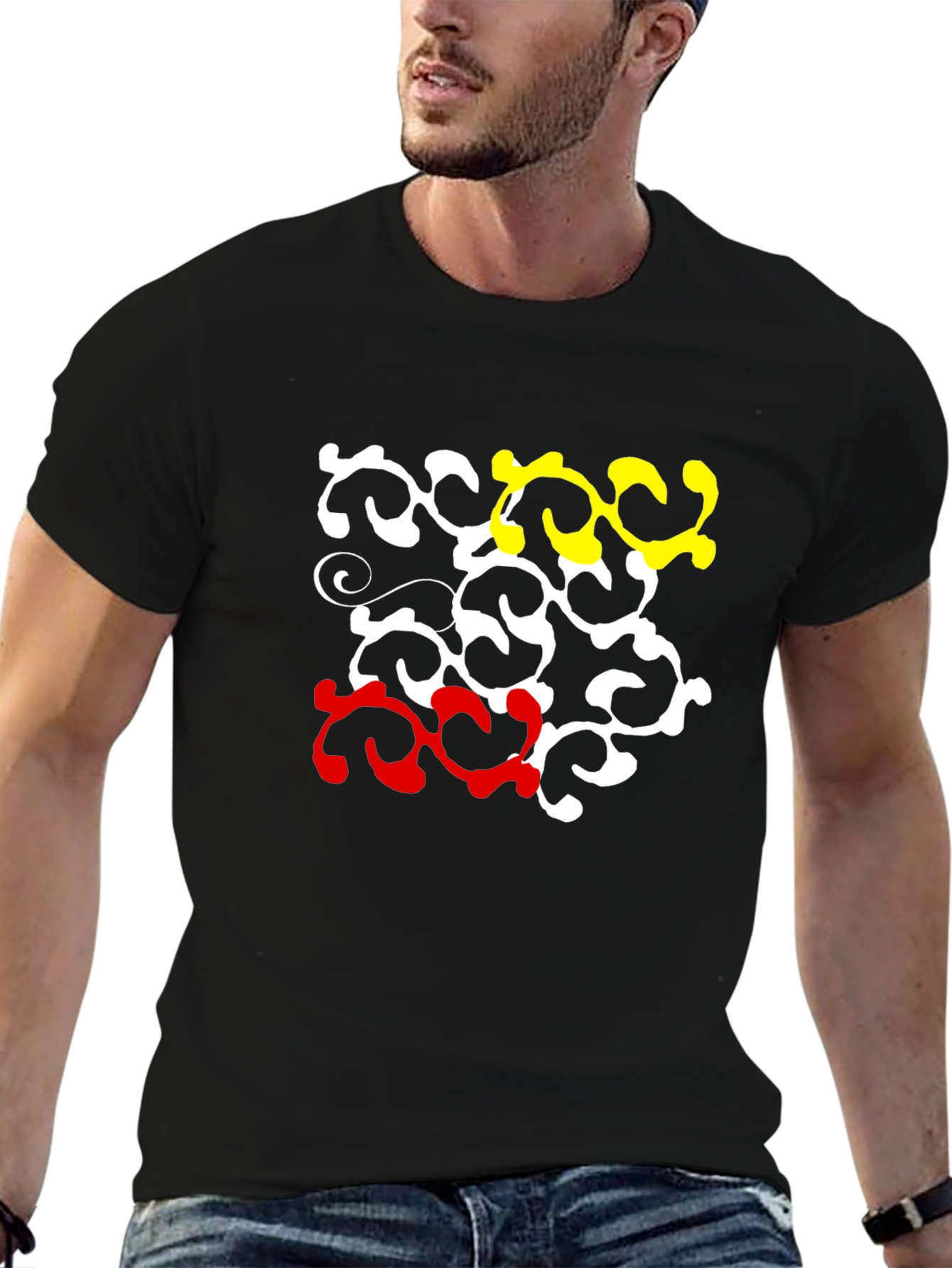 Abstract Pattern Crew Neck T-Shirt