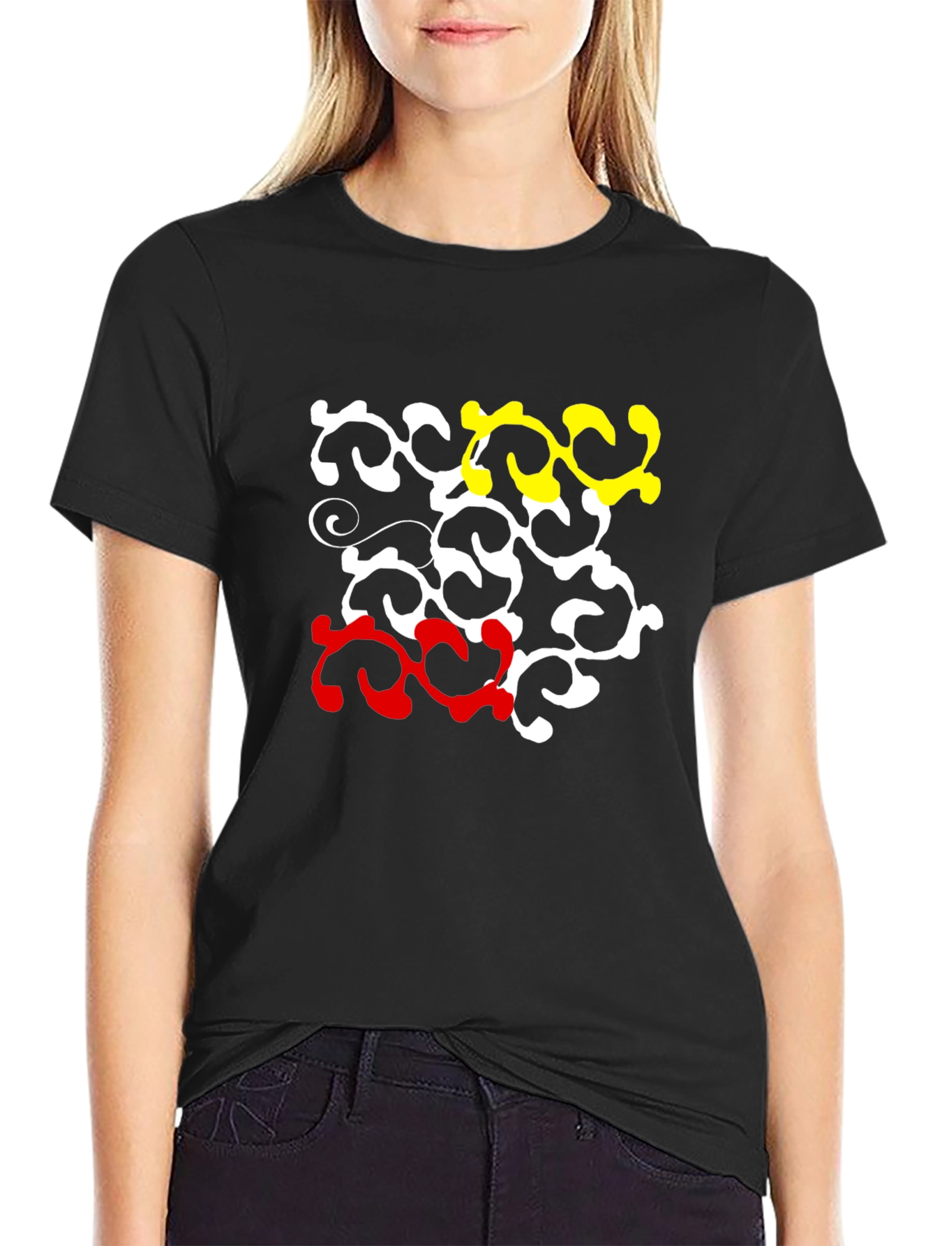 Abstract Pattern Crew Neck T-Shirt