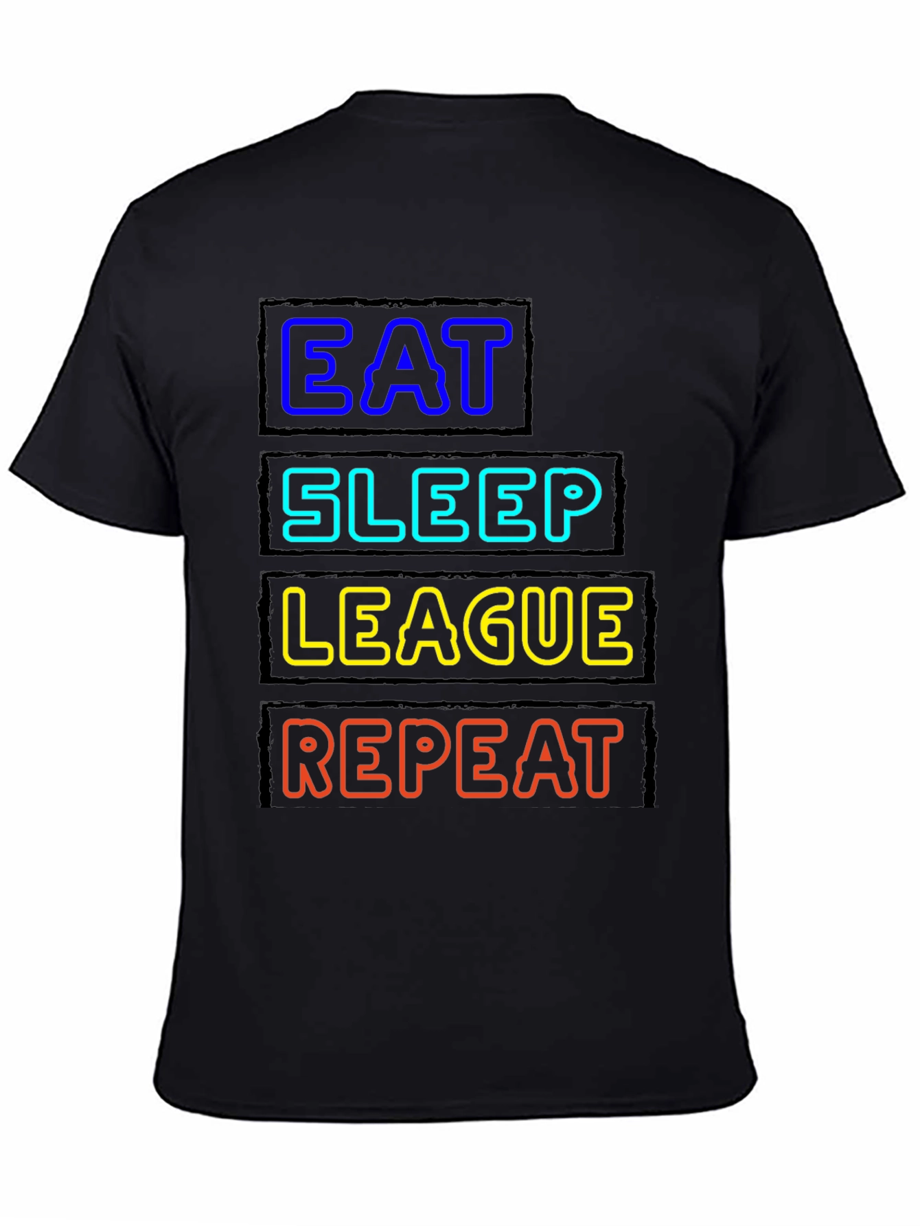 Eat Sleep League Repeat Black T-Shirt