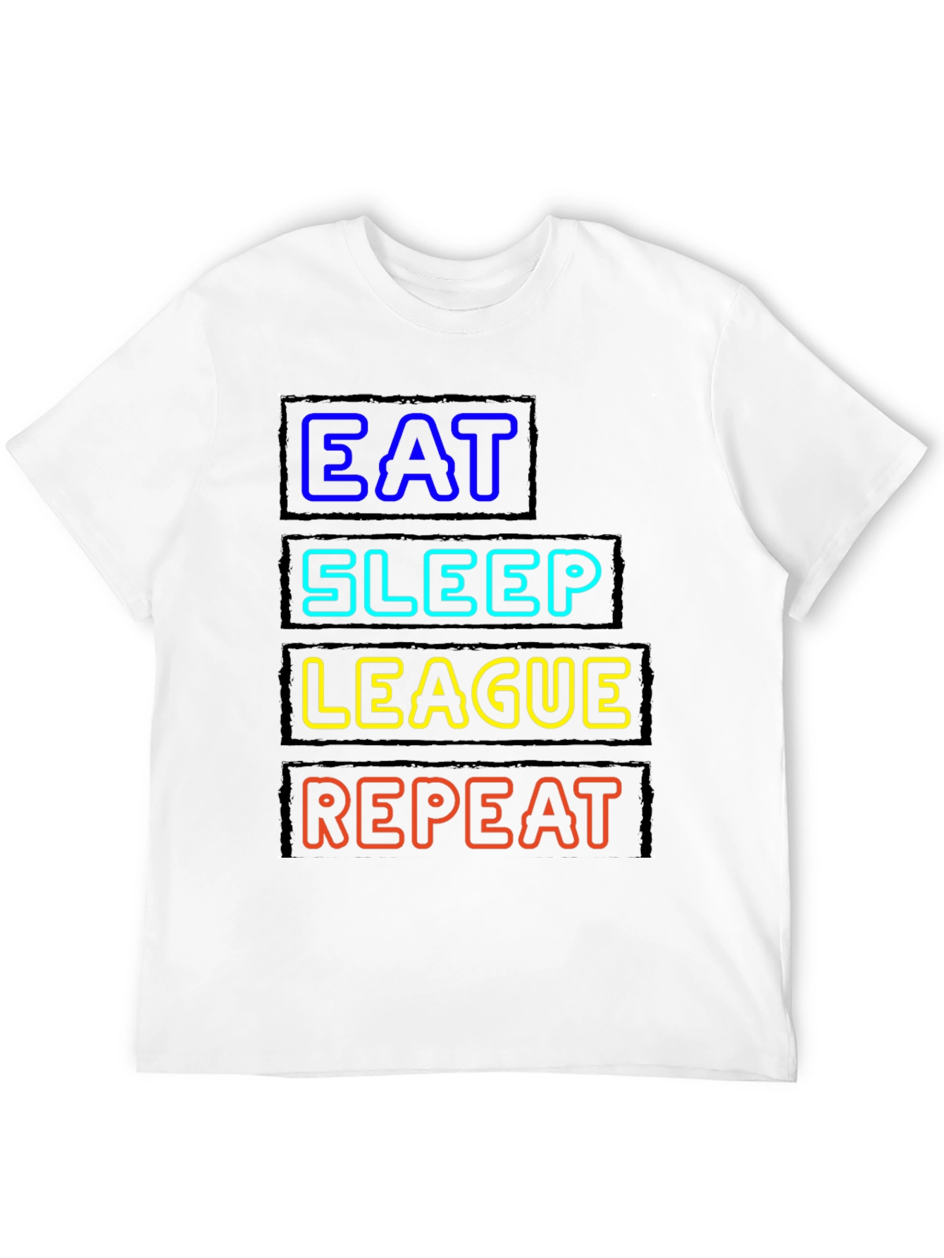 Eat Sleep League Repeat Black T-Shirt