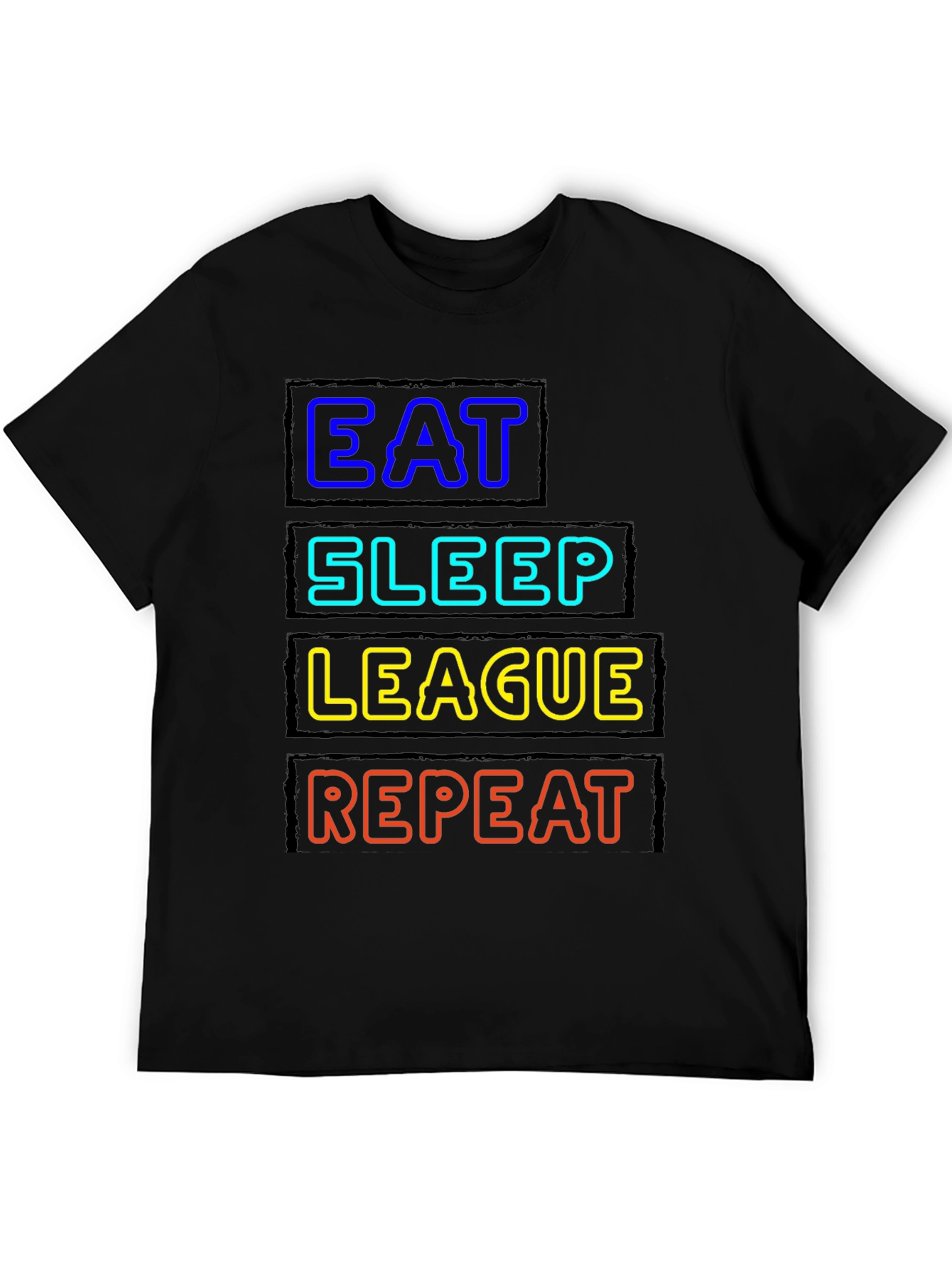 Eat Sleep League Repeat Black T-Shirt