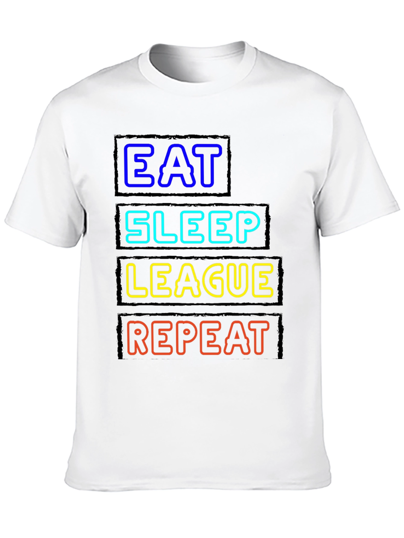 Eat Sleep League Repeat Black T-Shirt