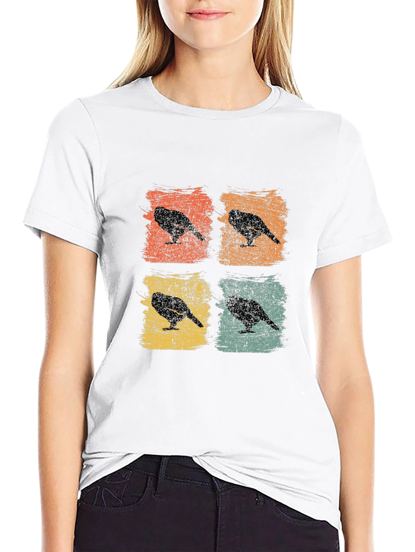 Retro Crow Pop Art T-Shirt