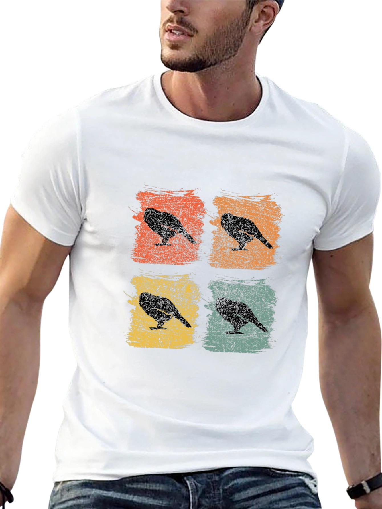 Retro Crow Pop Art T-Shirt