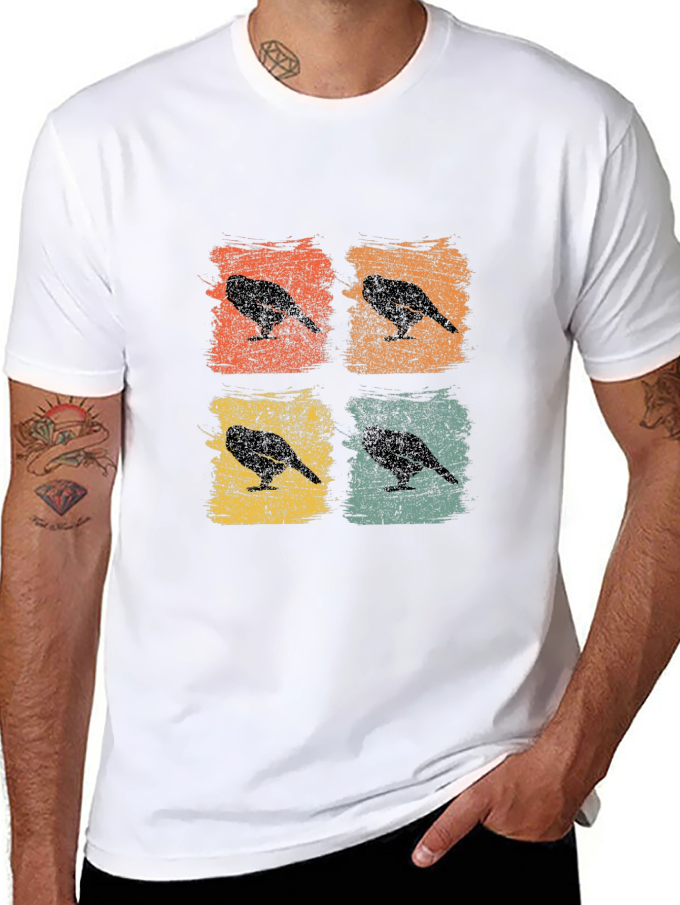 Retro Crow Pop Art T-Shirt