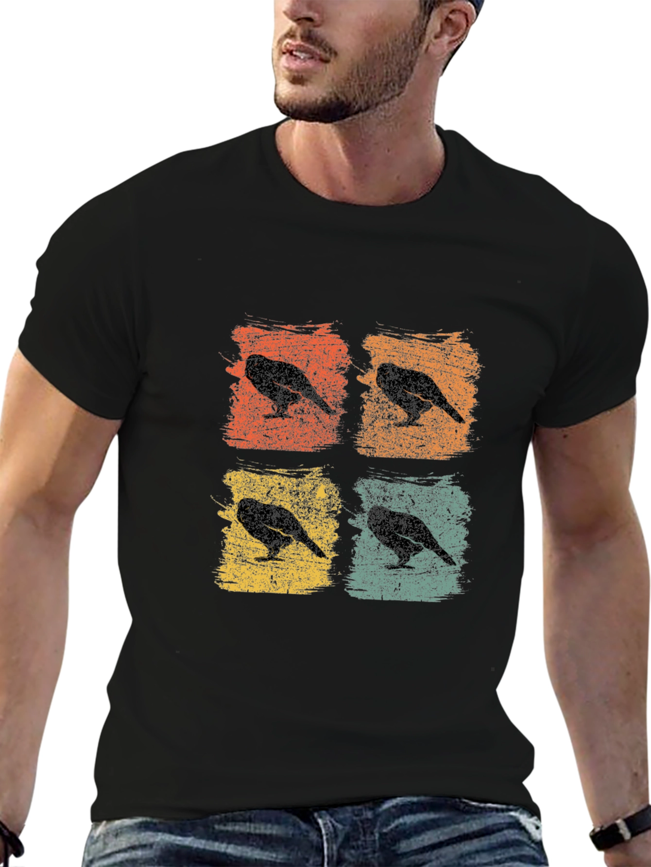 Retro Crow Pop Art T-Shirt
