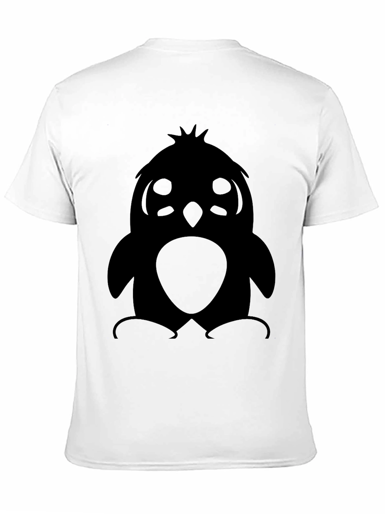 Cute Penguin Graphic Print T-Shirt - Black