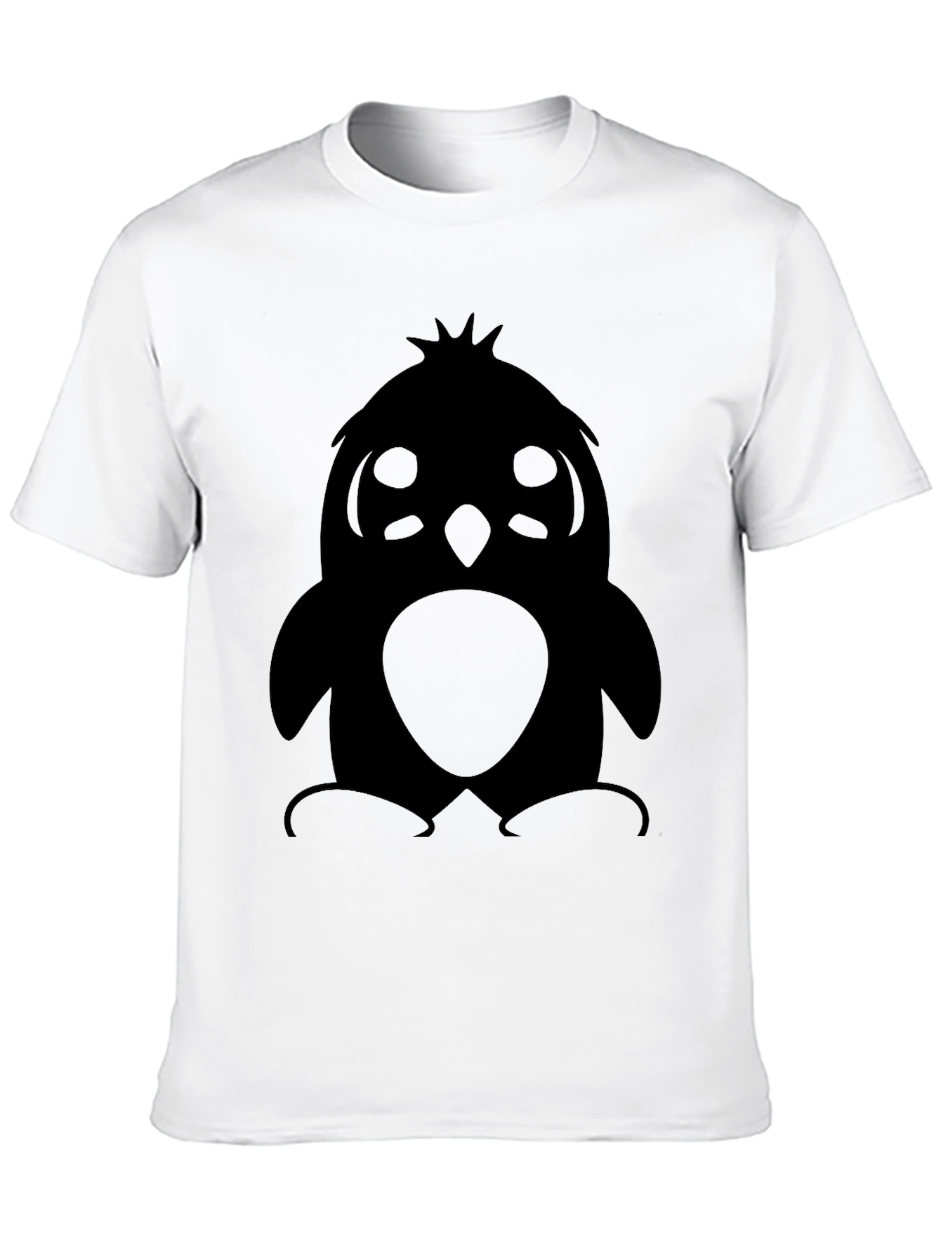 Cute Penguin Graphic Print T-Shirt - Black