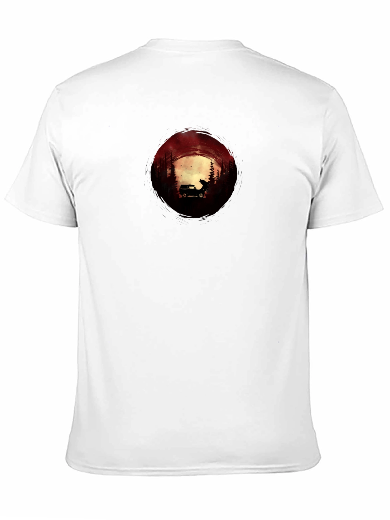 Silhouette Car & Wolf T-Shirt - Adventure Design