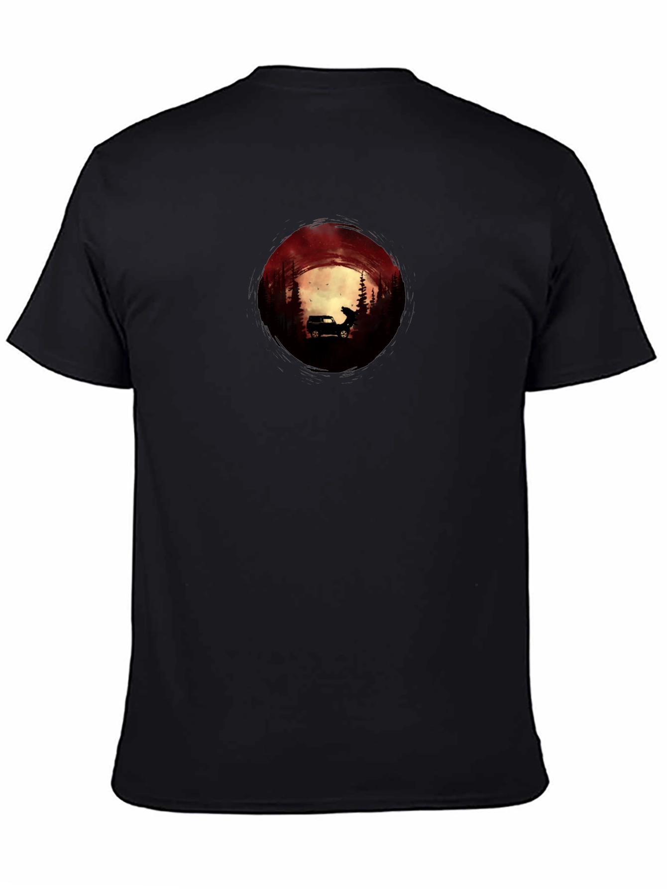 Silhouette Car & Wolf T-Shirt - Adventure Design