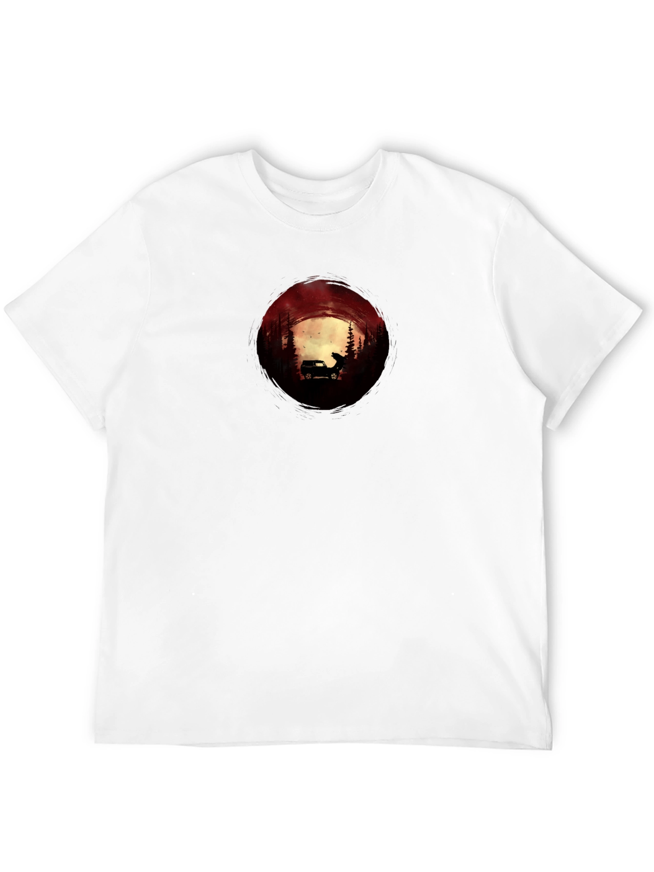Silhouette Car & Wolf T-Shirt - Adventure Design