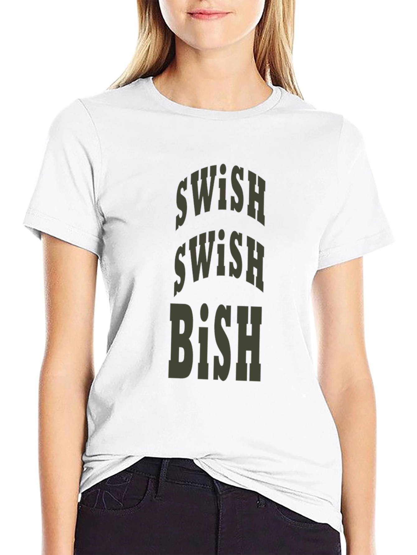 Swish Bish Graphic Tee - Trendy Casual Comfort
