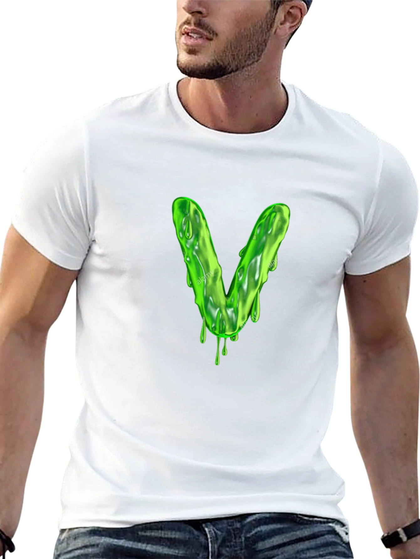 Slime Letter V Graphic Tee - Mens Black T-Shirt