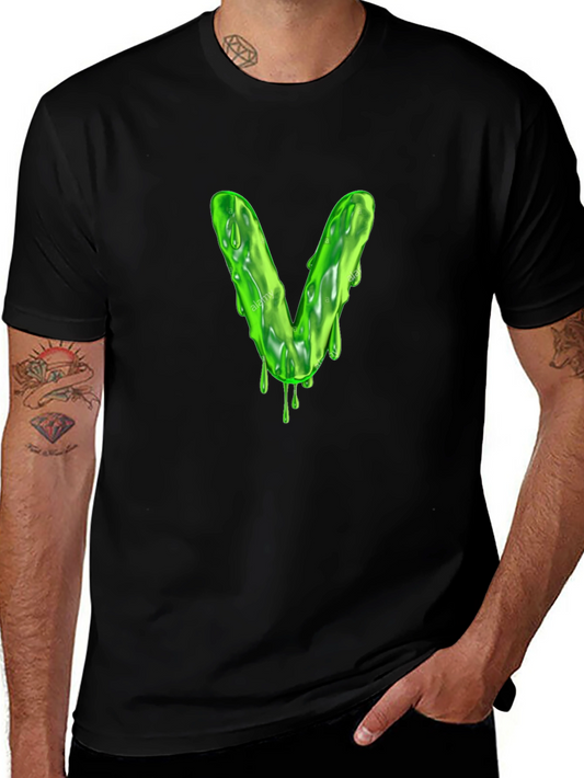 Slime Letter V Graphic Tee - Mens Black T-Shirt