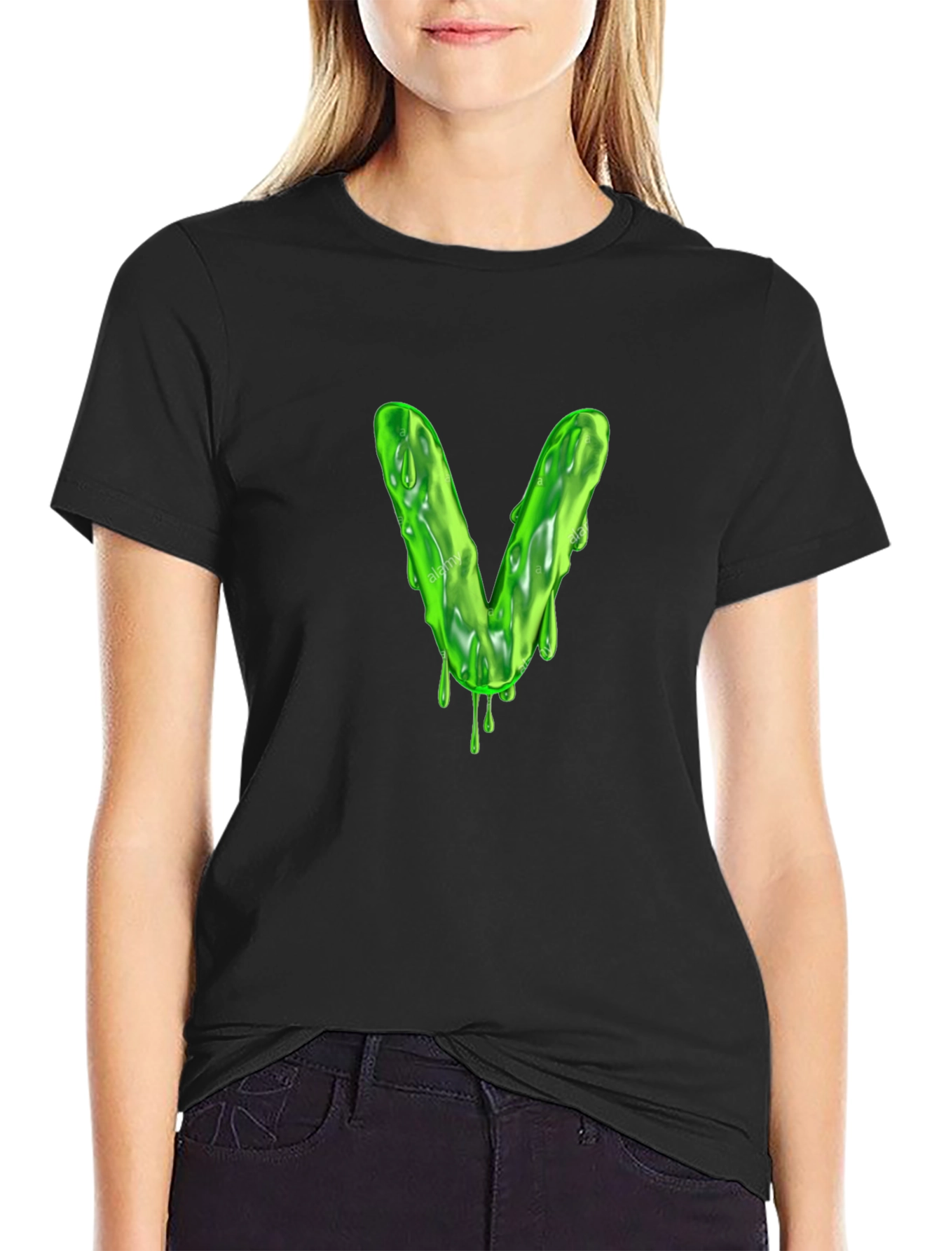Slime Letter V Graphic Tee - Mens Black T-Shirt