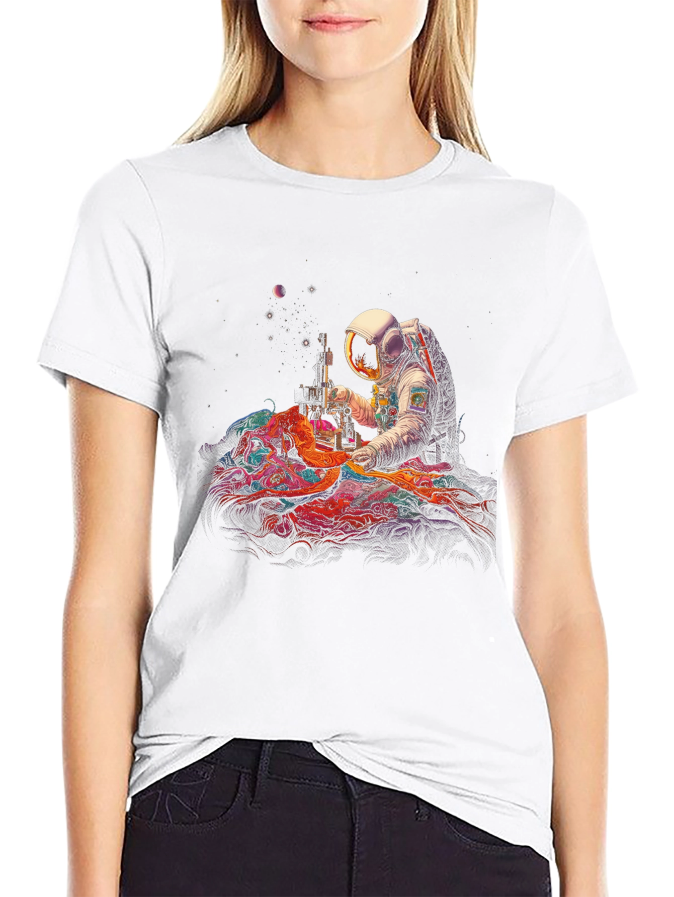 Astronaut Tailor T-Shirt: Cosmic Sewing