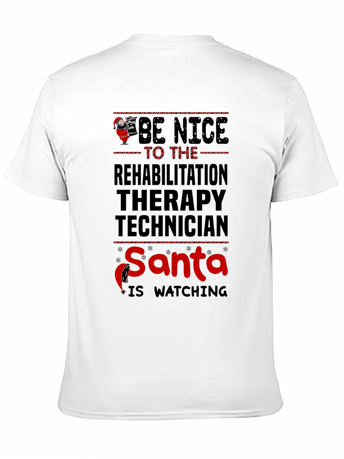 Rehabilitation Therapy Technician Santa Watching T-Shirt