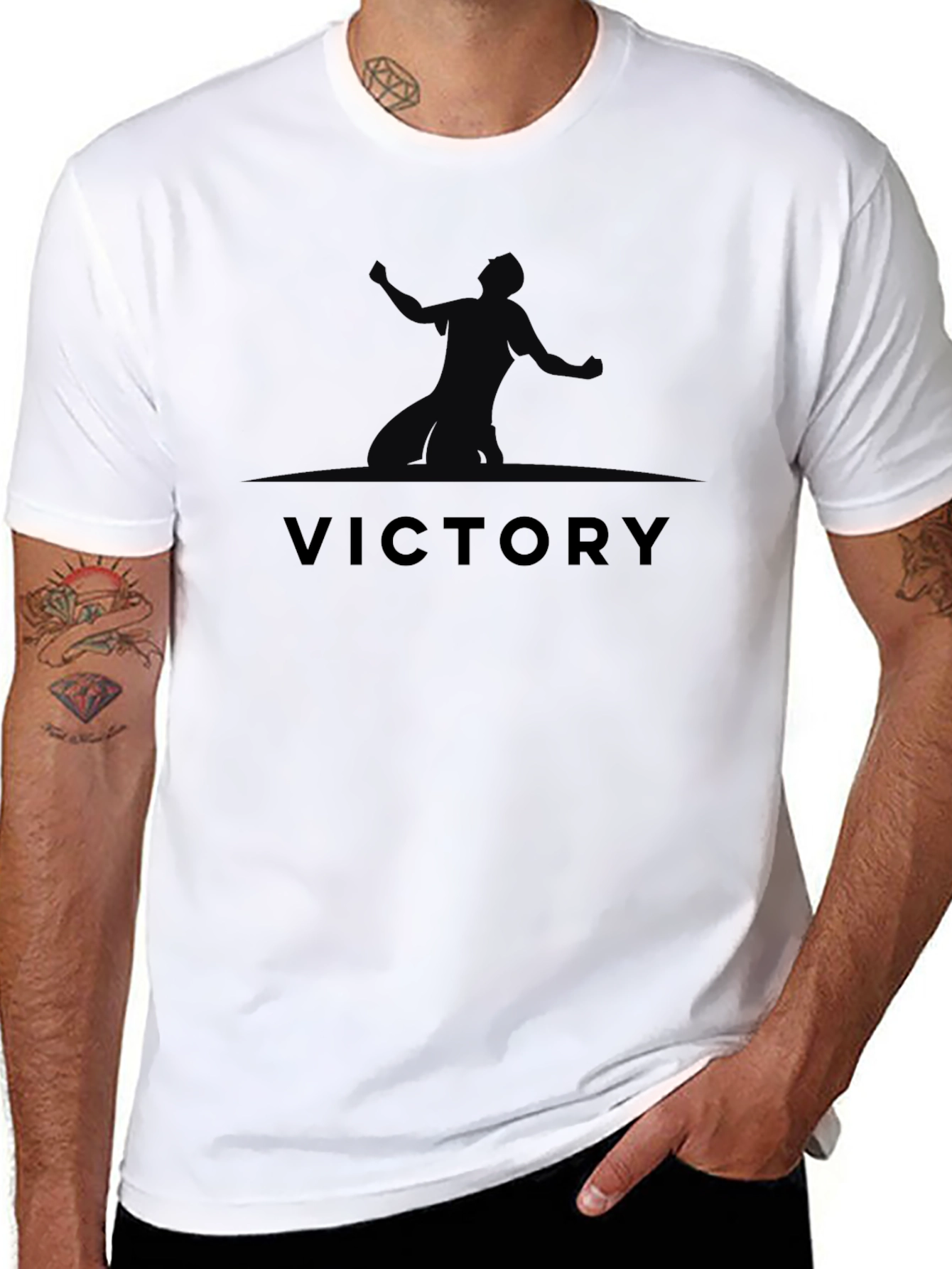 Victory Graphic Print Crew Neck Tee