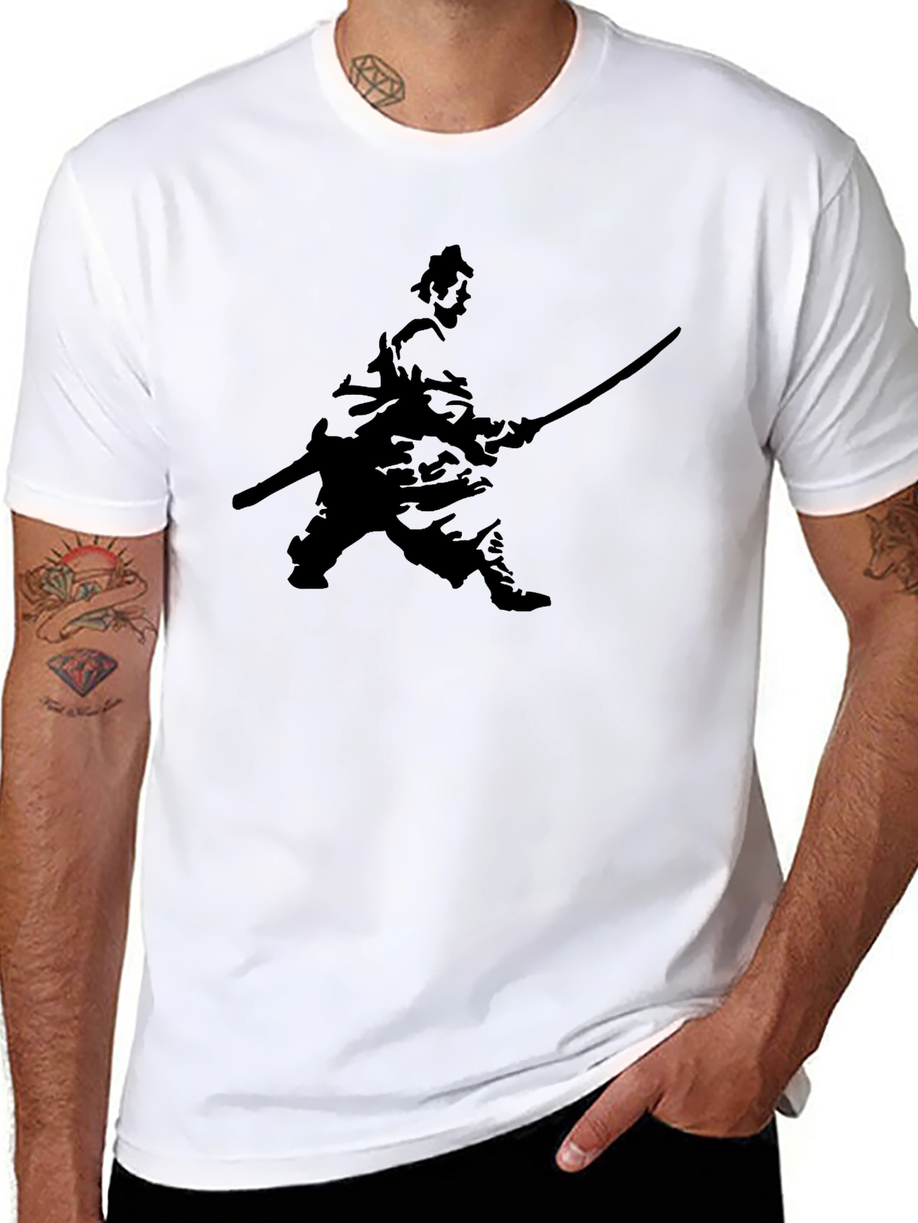 Samurai Silhouette Black T-Shirt