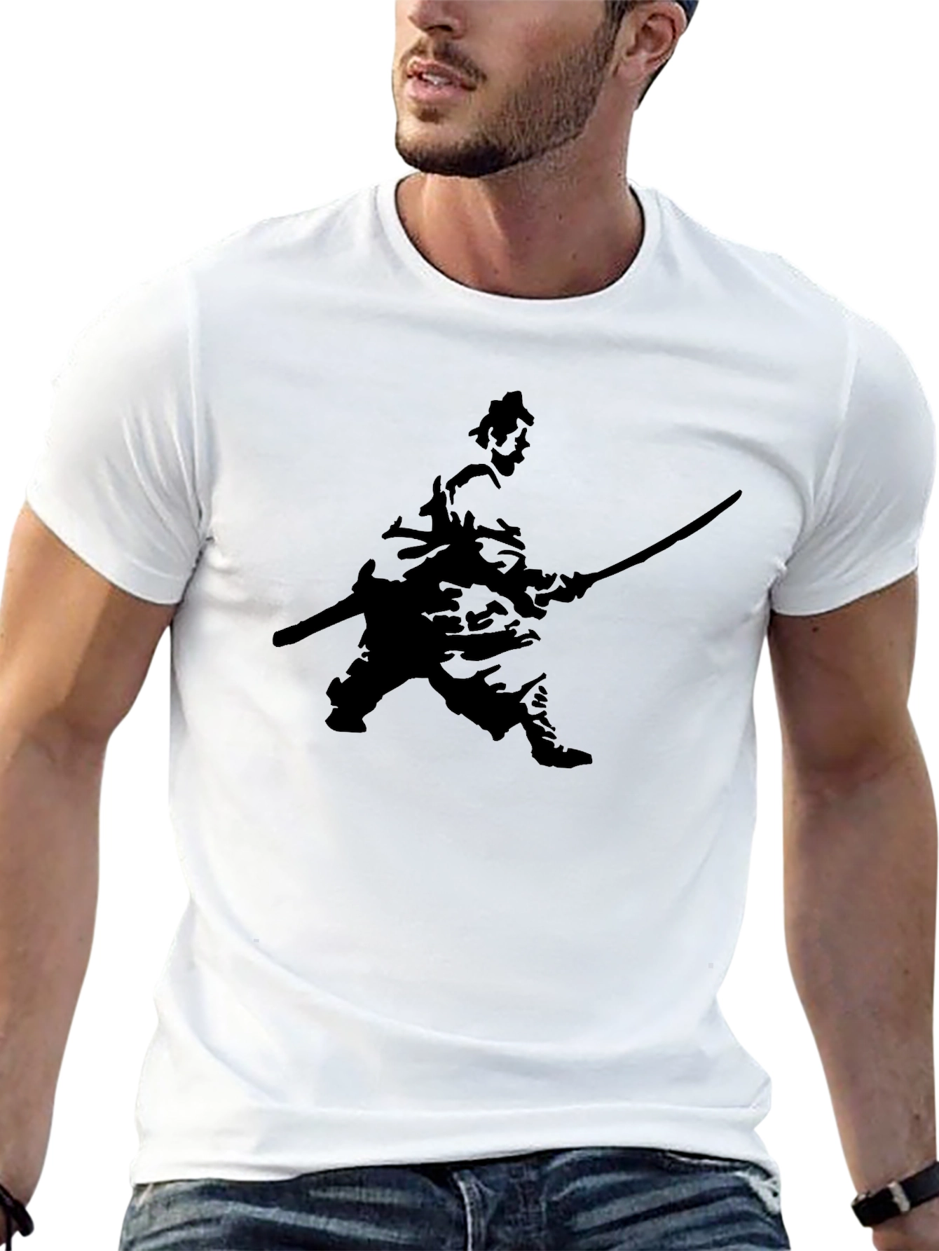 Samurai Silhouette Black T-Shirt