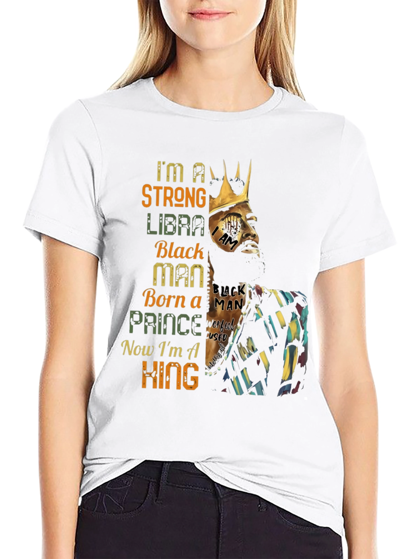 Strong Libra Black Man King T-Shirt