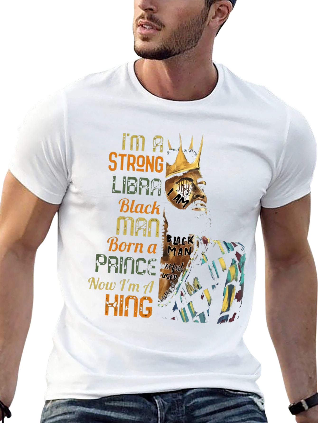 Strong Libra Black Man King T-Shirt