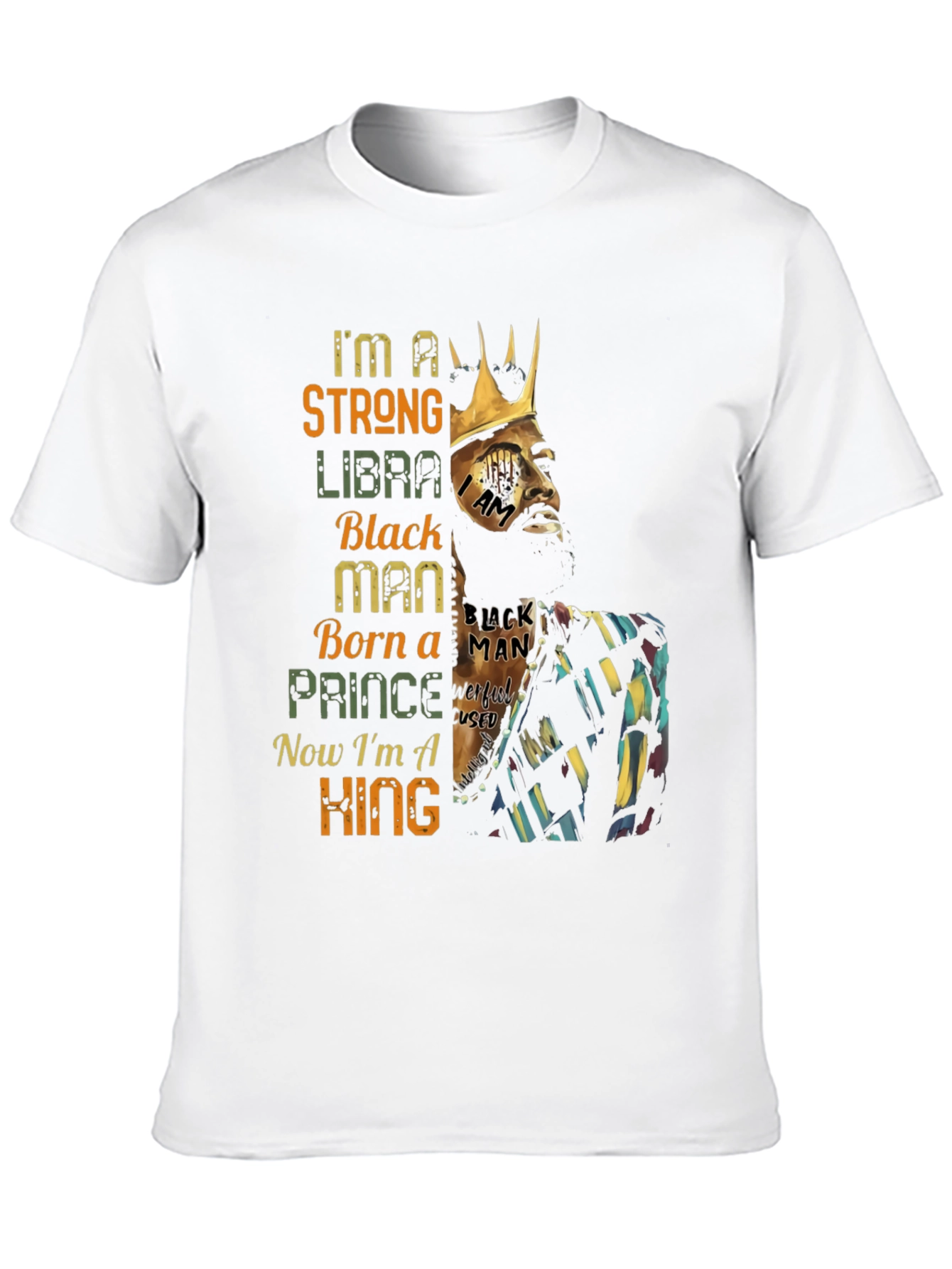 Strong Libra Black Man King T-Shirt