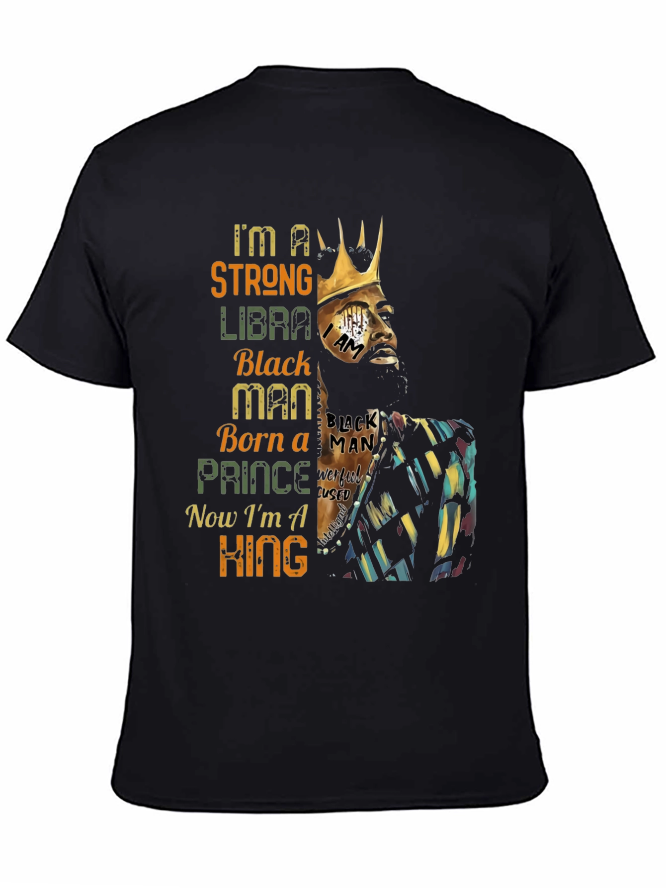 Strong Libra Black Man King T-Shirt