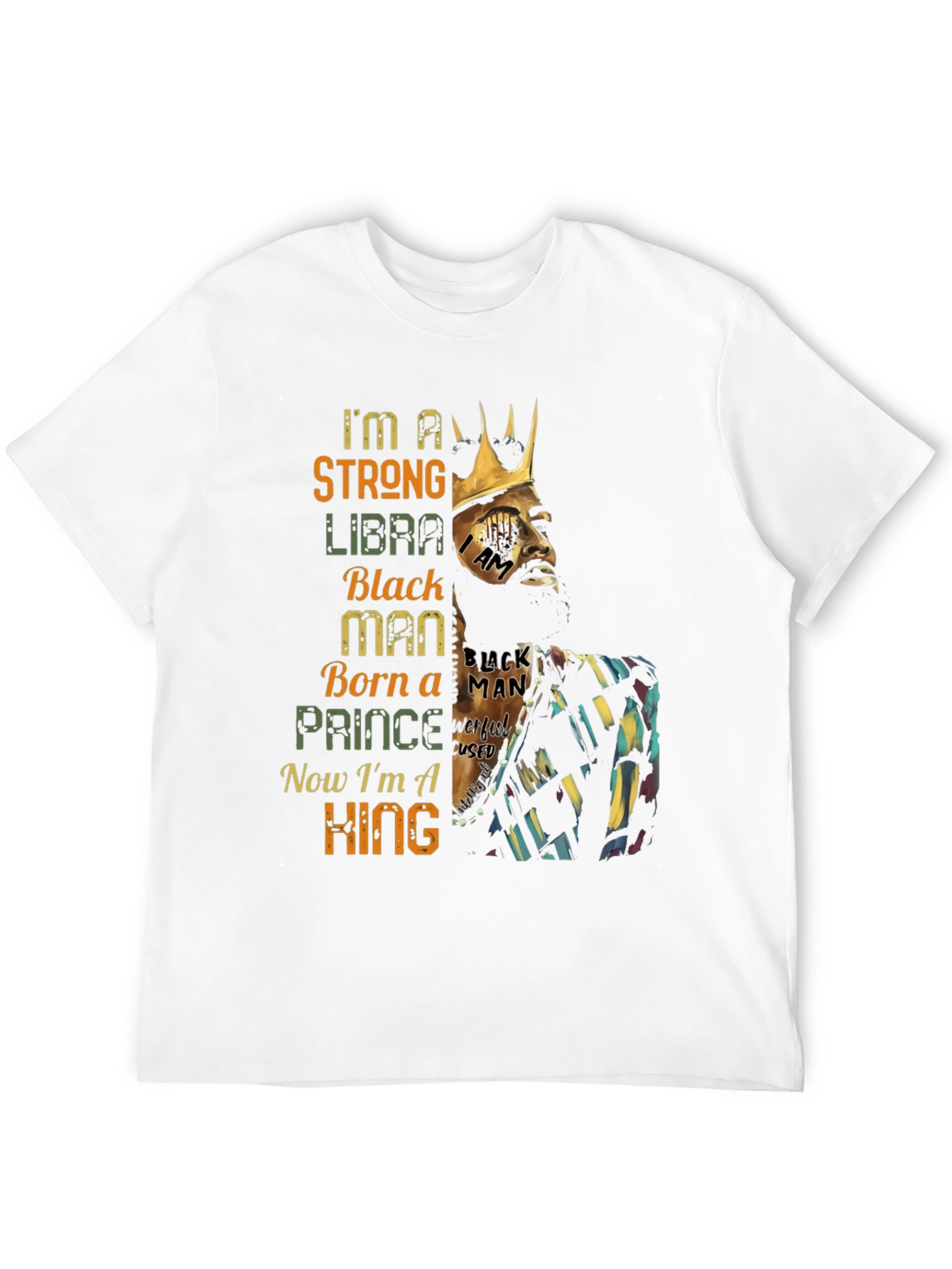 Strong Libra Black Man King T-Shirt