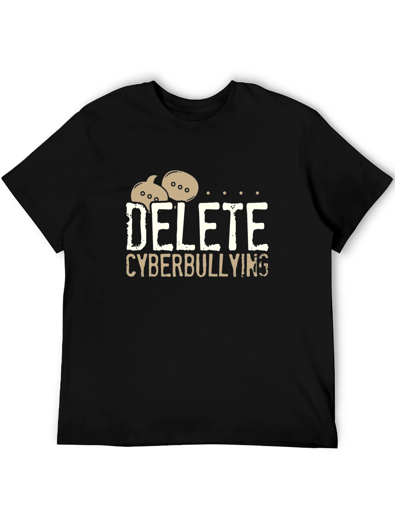 Delete Cyberbullying Black T-Shirt - Anti-Bullying Tee