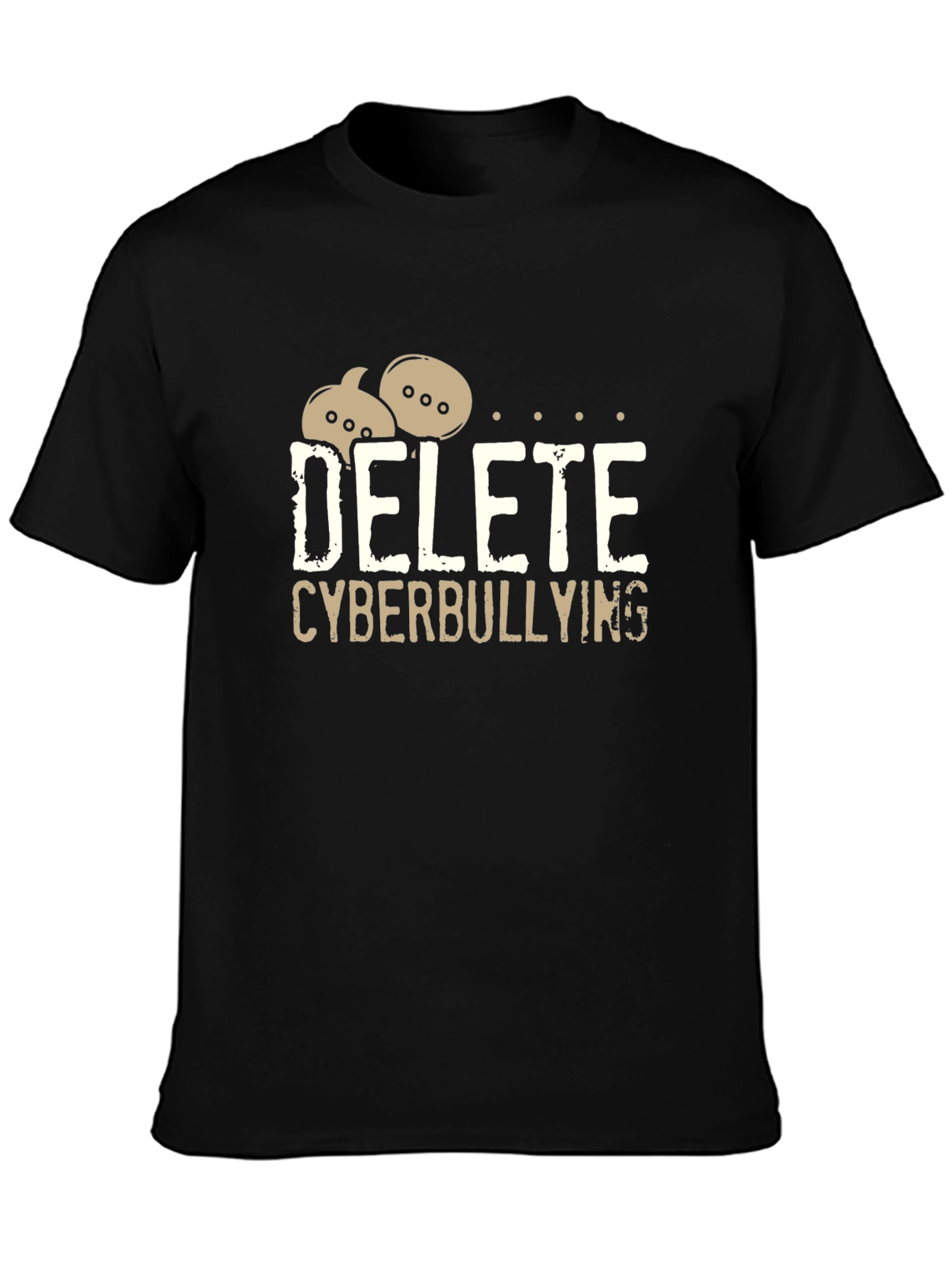 Delete Cyberbullying Black T-Shirt - Anti-Bullying Tee