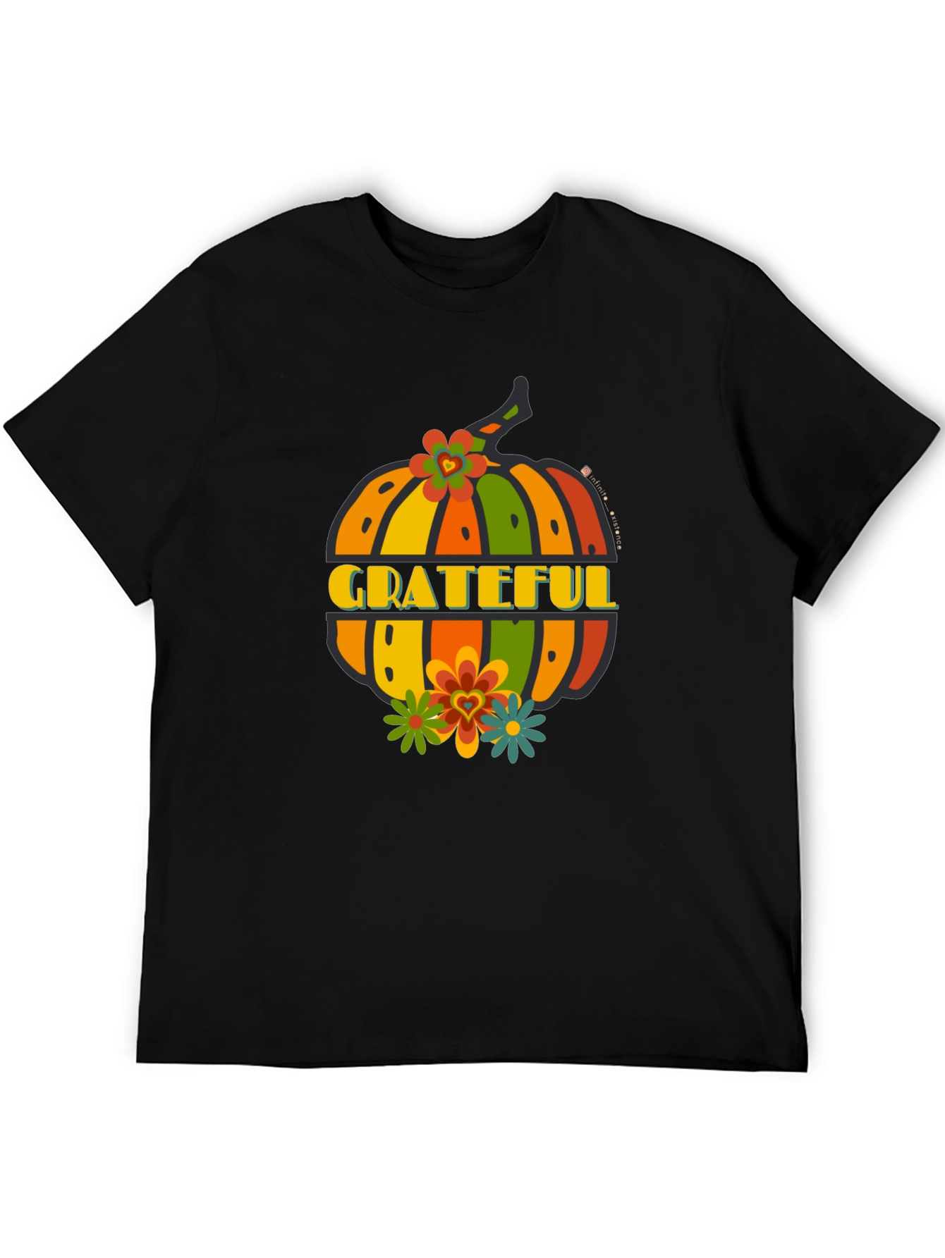 Grateful Pumpkin Graphic Tee - Fall Thanksgiving Shirt
