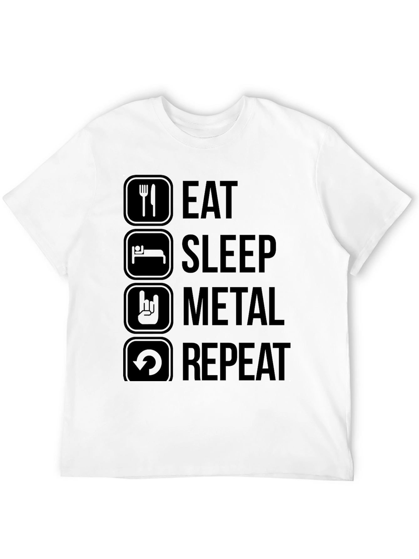 Eat Sleep Metal Repeat Graphic T-Shirt