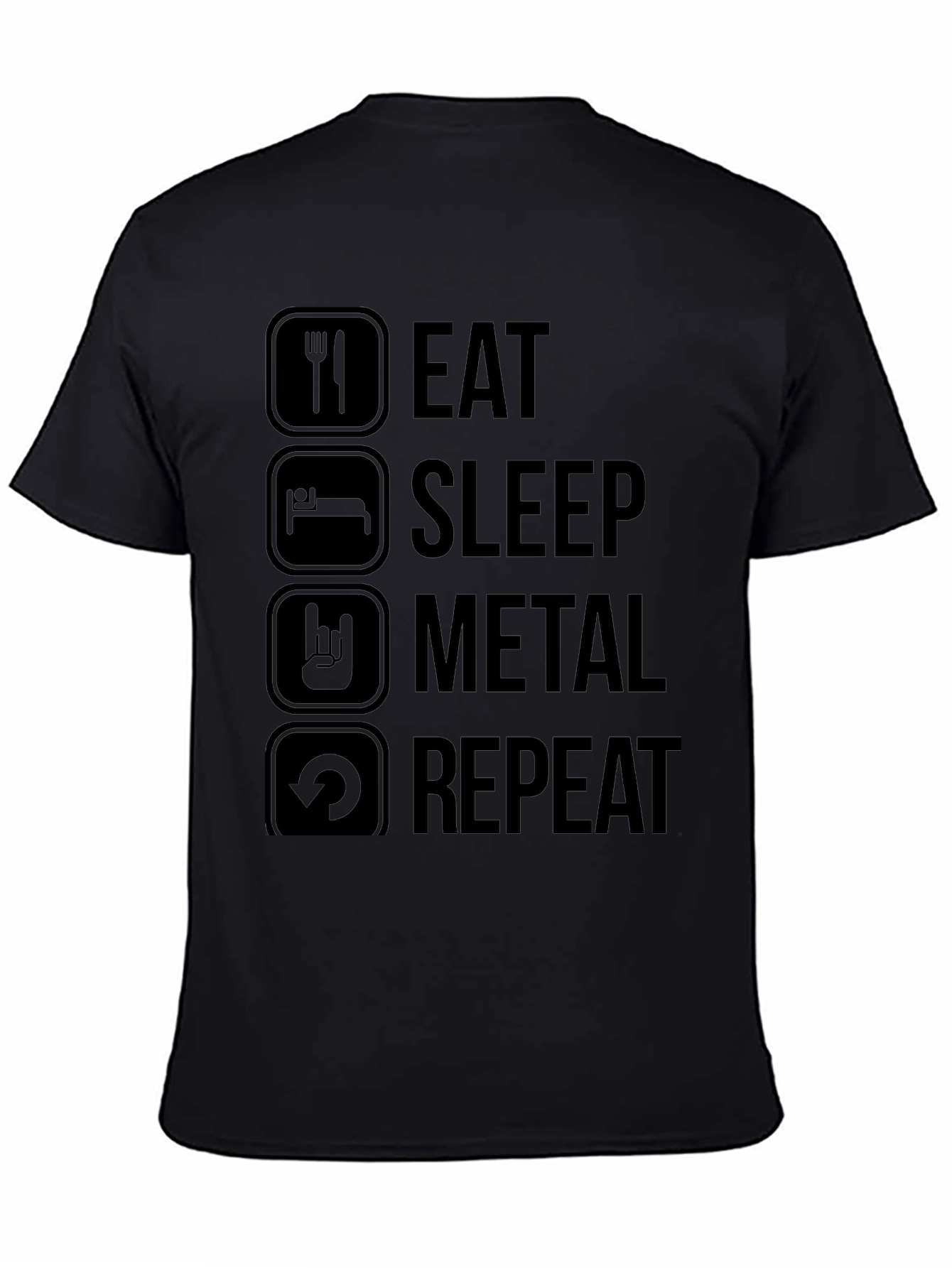 Eat Sleep Metal Repeat Graphic T-Shirt