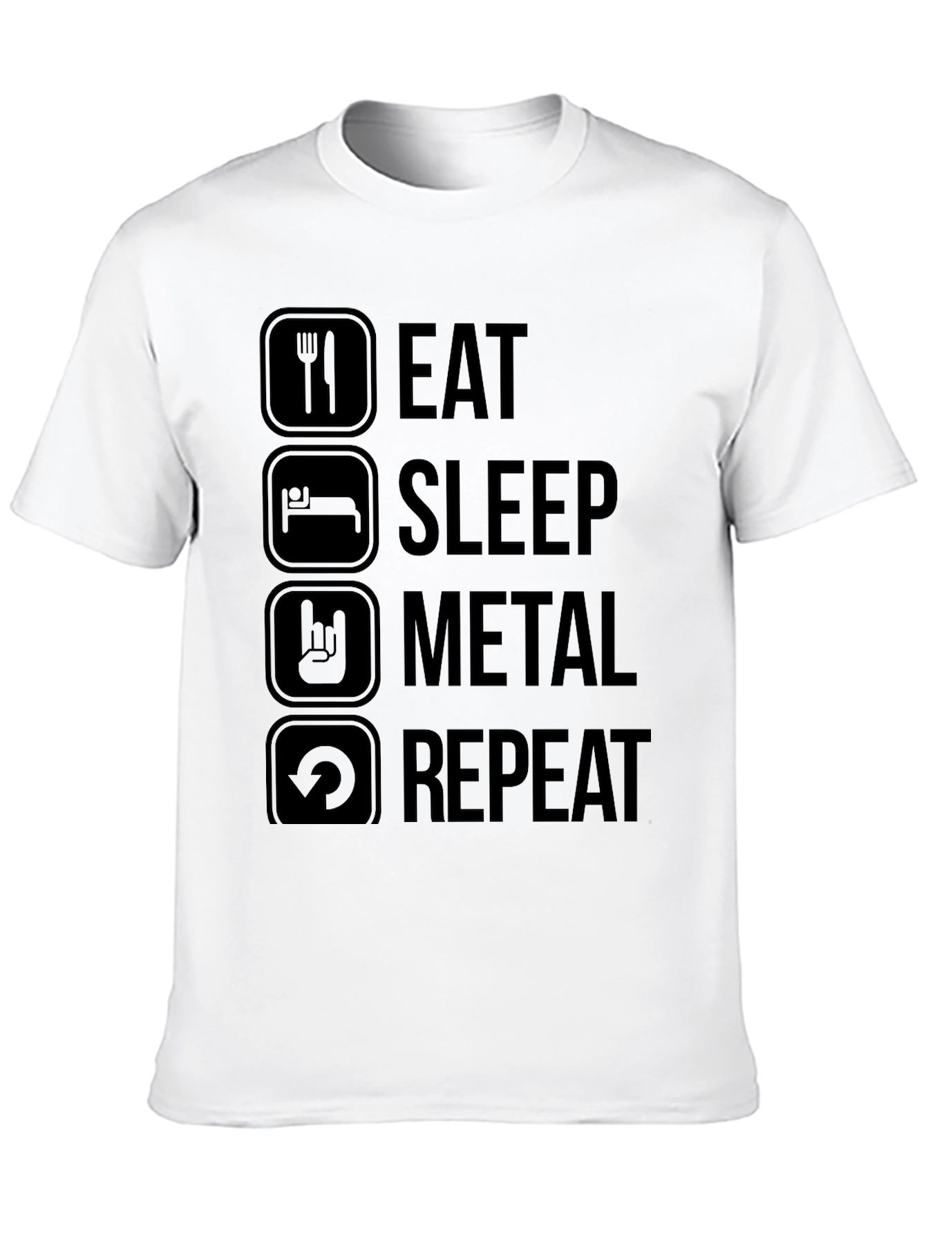 Eat Sleep Metal Repeat Graphic T-Shirt