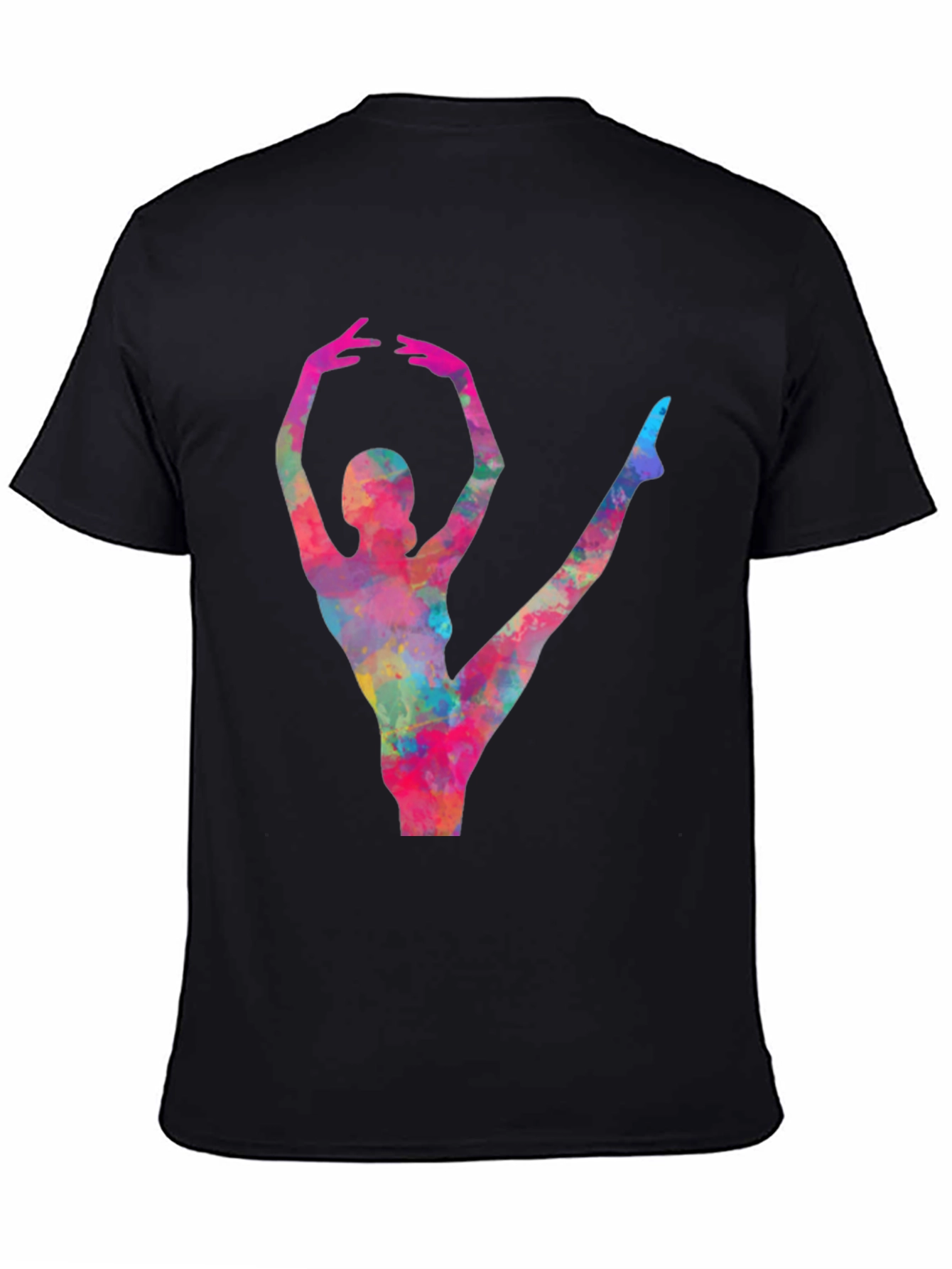 Watercolor Ballerina Black T-Shirt