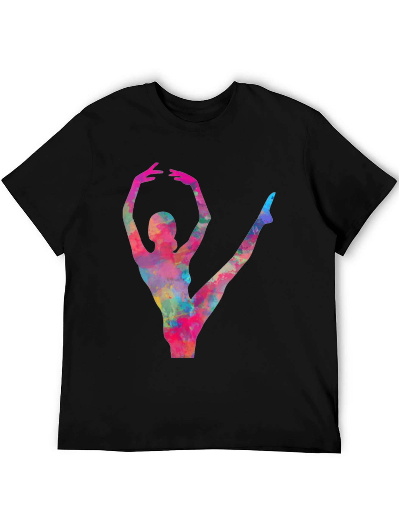 Watercolor Ballerina Black T-Shirt