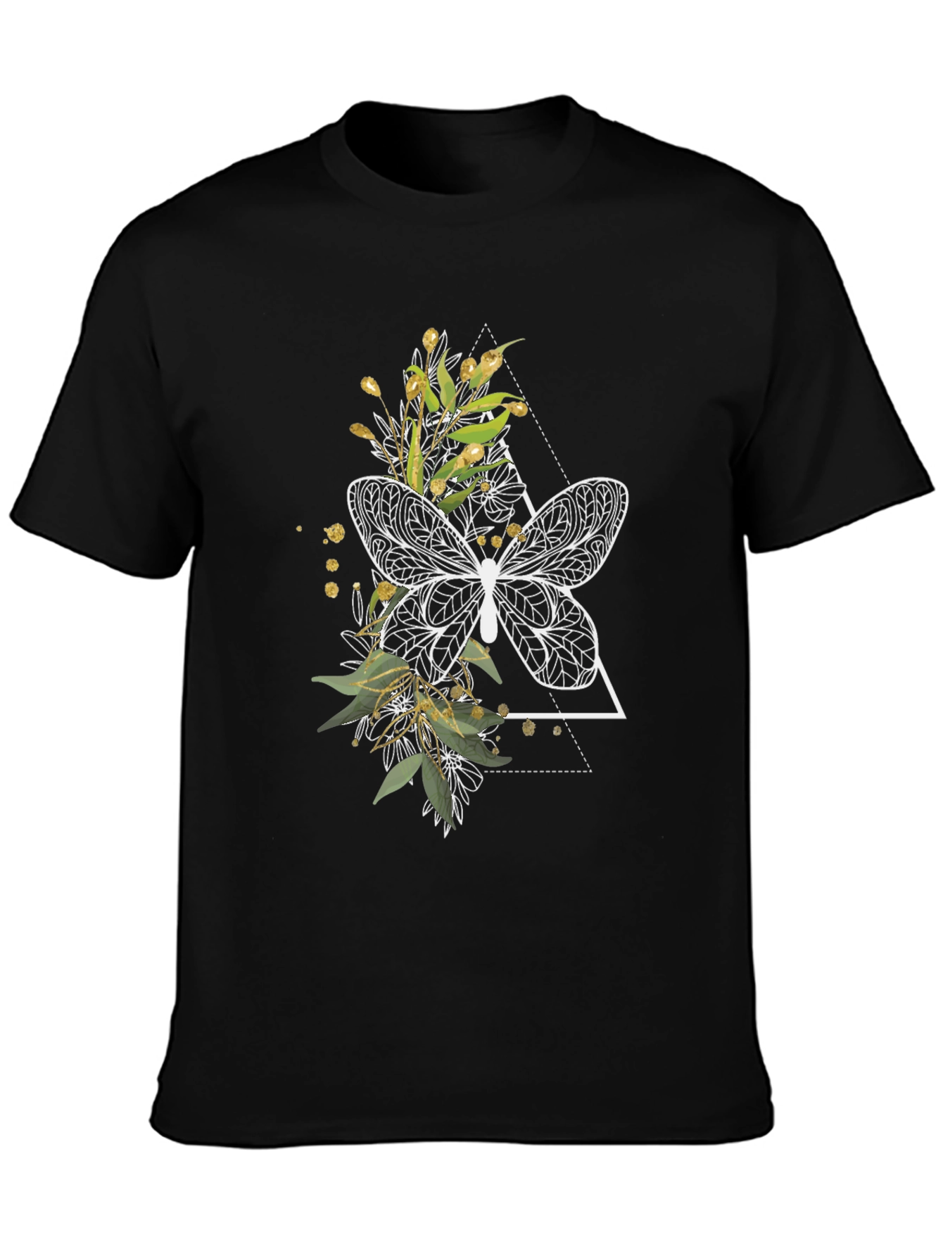 Butterfly Graphic Tee - Black Cotton Shirt