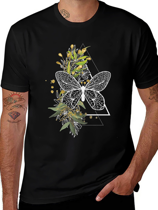 Butterfly Graphic Tee - Black Cotton Shirt