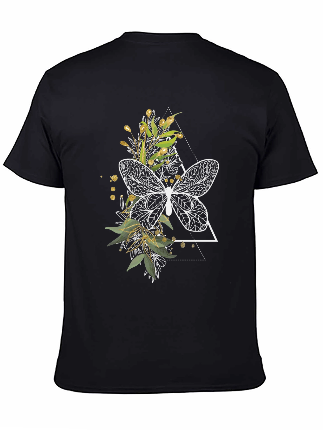 Butterfly Graphic Tee - Black Cotton Shirt
