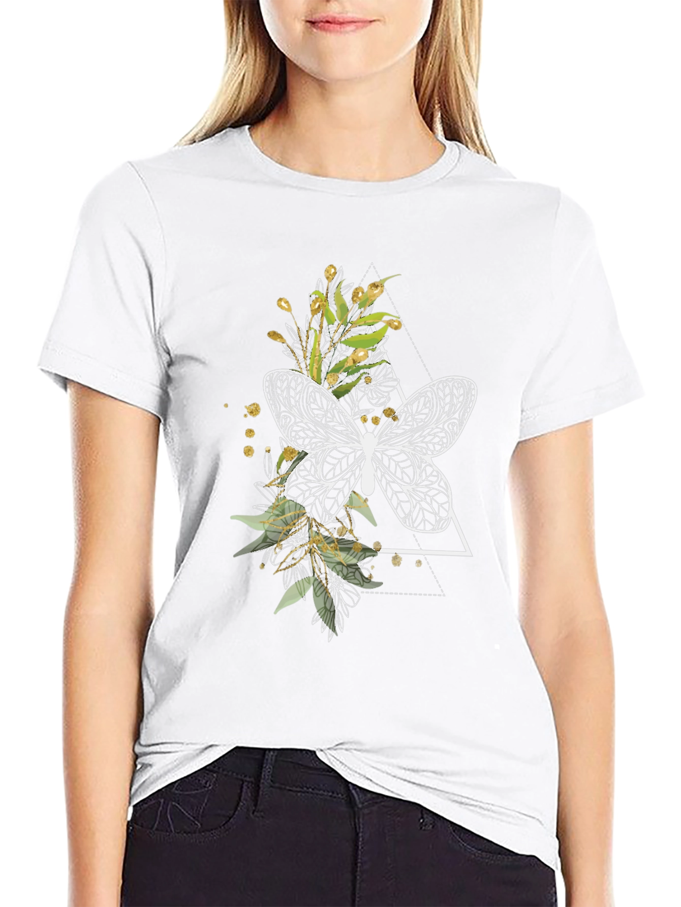 Butterfly Graphic Tee - Black Cotton Shirt