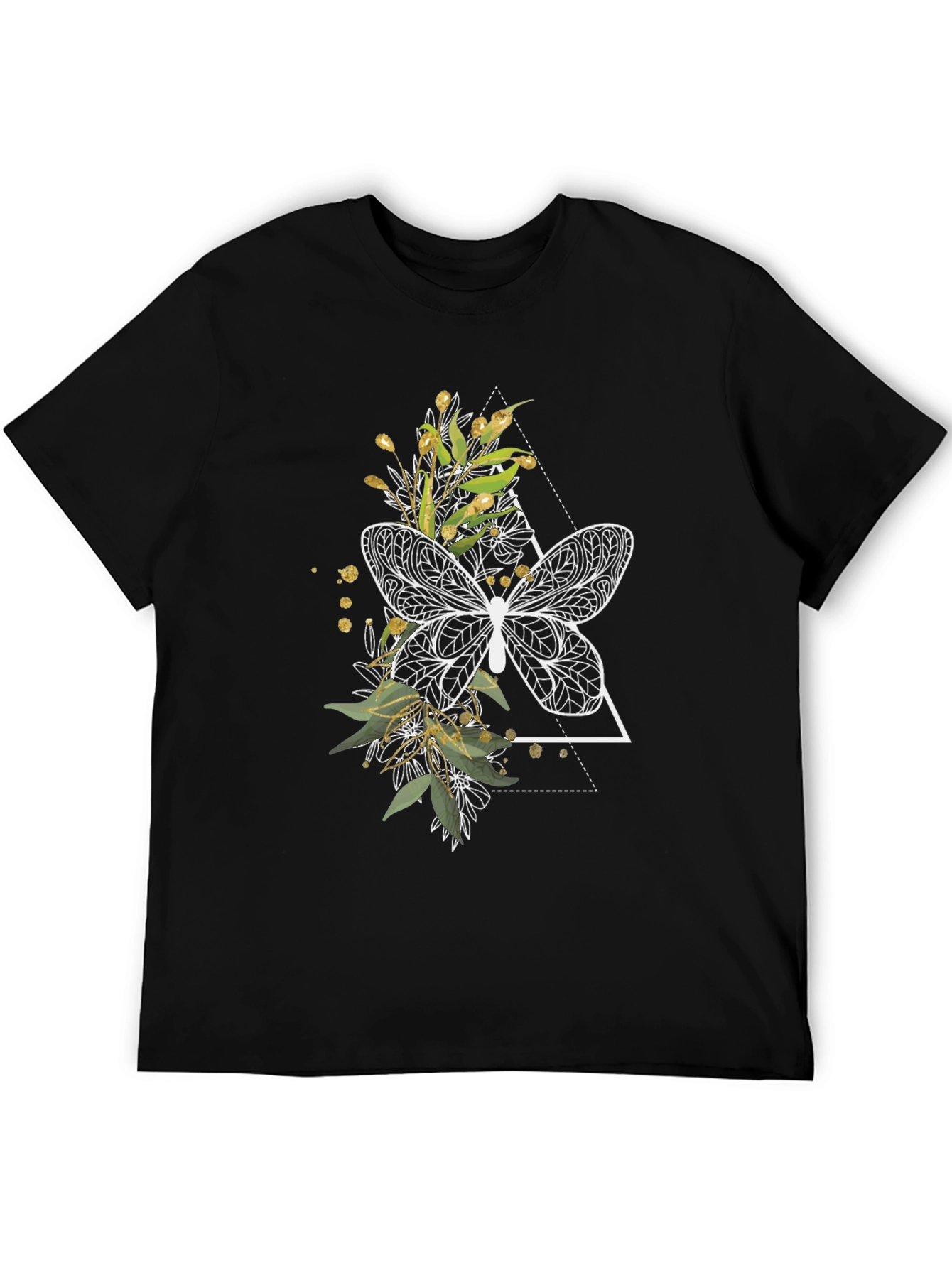 Butterfly Graphic Tee - Black Cotton Shirt